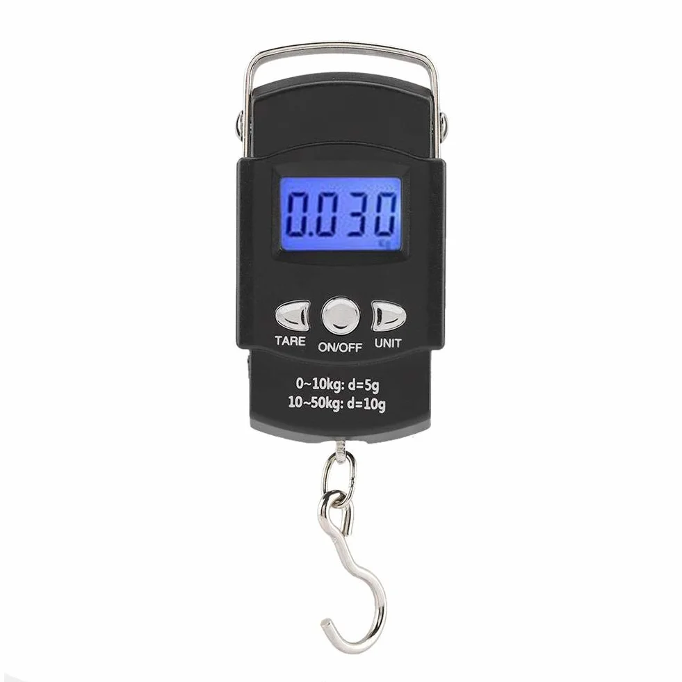 Fdit 50 kg/10 g wyświetlacz LCD waga bagażowa wisząca cyfrowa waga elektroniczna z hakiem do pomiaru taśmy.