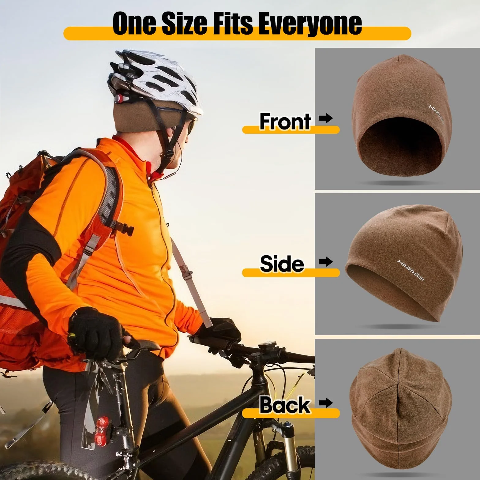 HASAGEI Czapka do biegania dla mężczyzn i kobiet, czapka pod kask, czapka beanie, zimna pora roku, ciepła czapka sportowa, antystatyczna, z nadrukiem, do aktywności rekreacyjnych, joggingu, podróży,