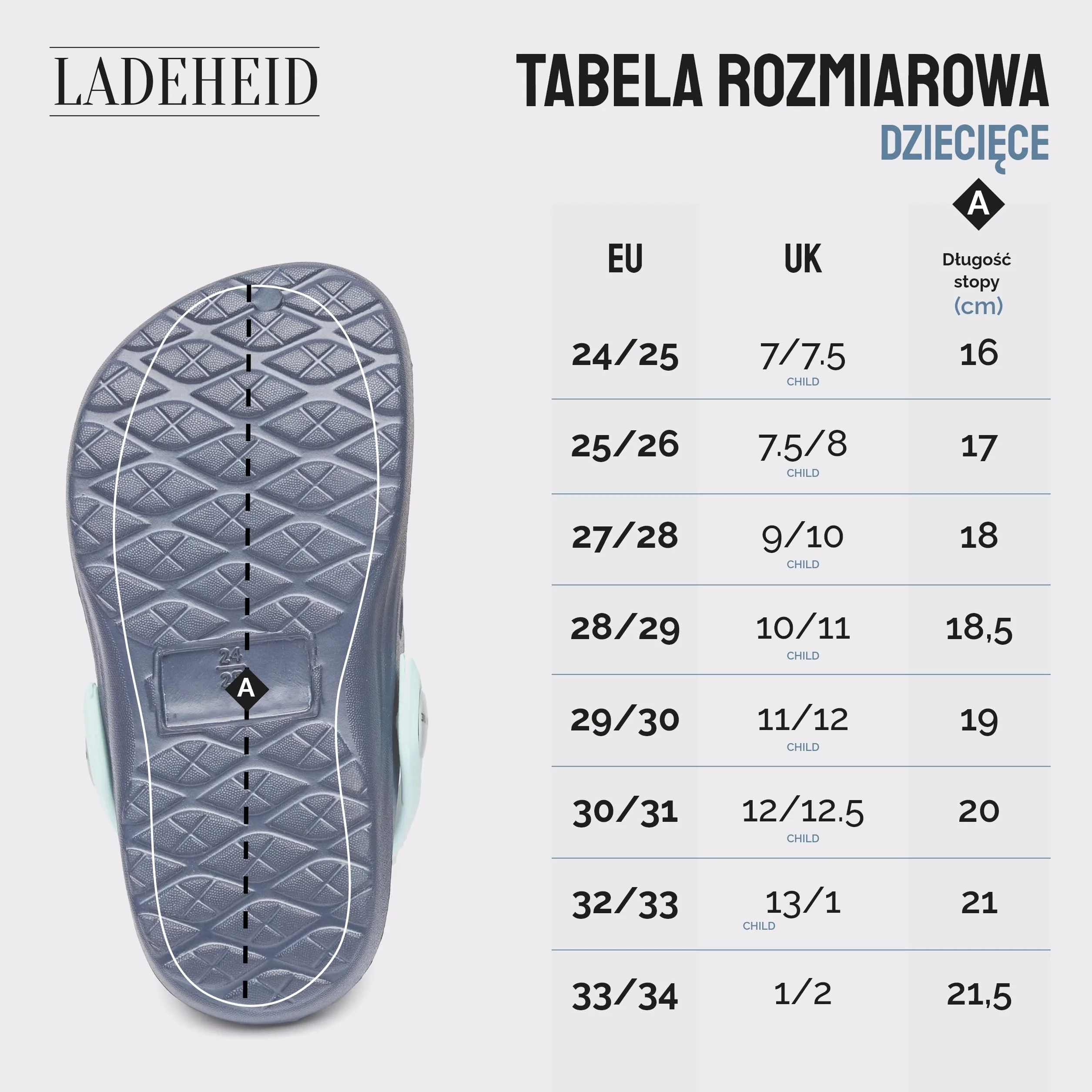 Ladeheid Dzieci Lekkie Chodaki Ogrodowe z Tworzywa EVA Buty Ogrodowe LA-CA-15