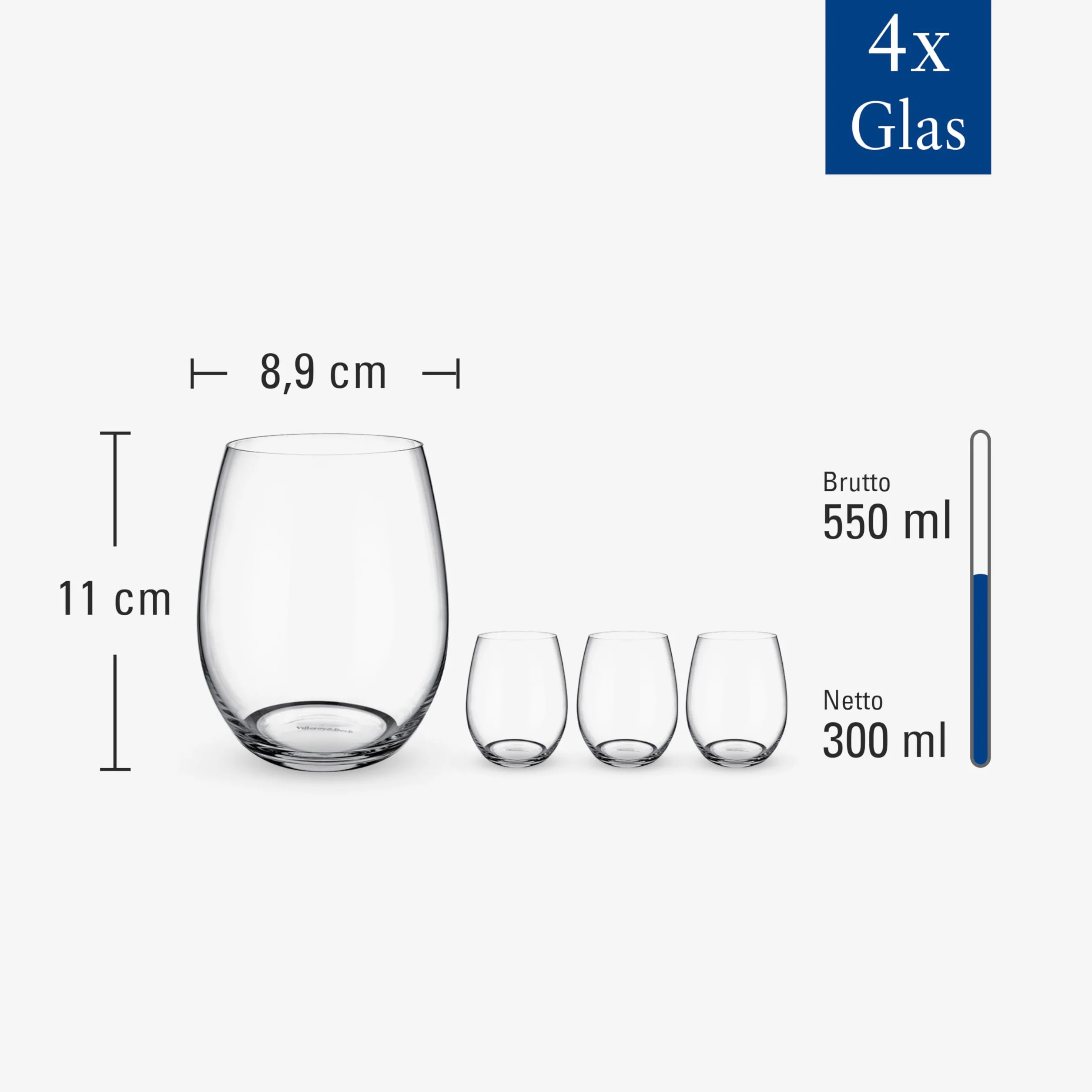 Villeroy & Boch Entrée Szklanka do wody kryształowa 480 mm przezroczysta