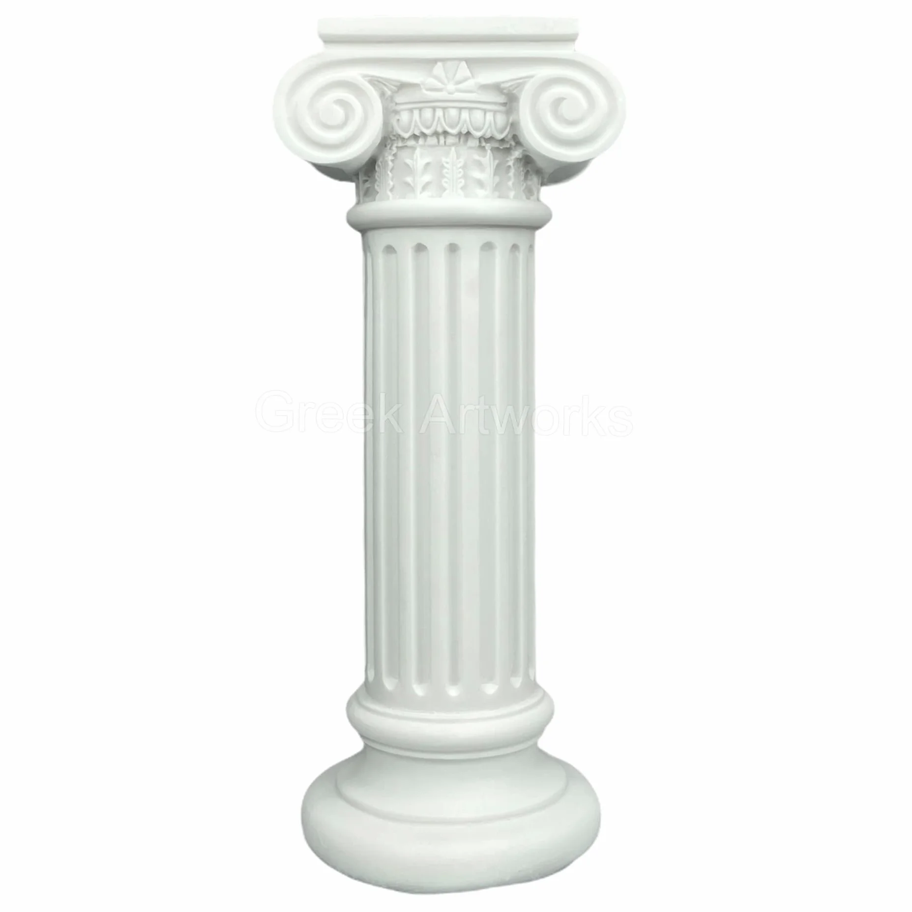 Ręcznie robiona kolumna jonowa grecka rzymska architektura rzeźba wystrój domu biały 39 cm