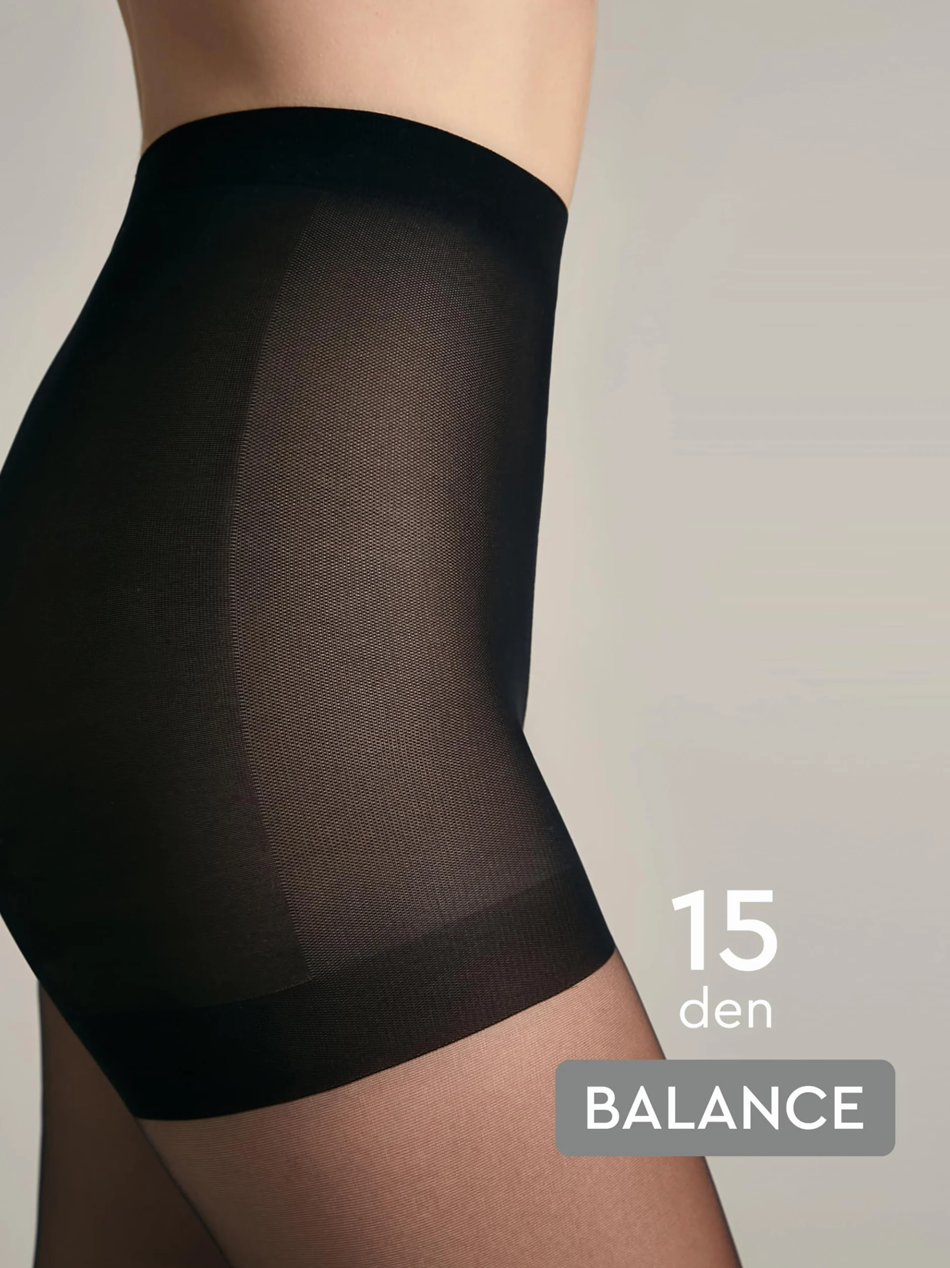 Conte elegant - Rajstopy Balance Push Up Effect - Rajstopy Damskie 15DEN - Modelowanie Brzucha, Wysoki Stan, Unoszenie Pośladków, Delikatny, Miękki Materiał