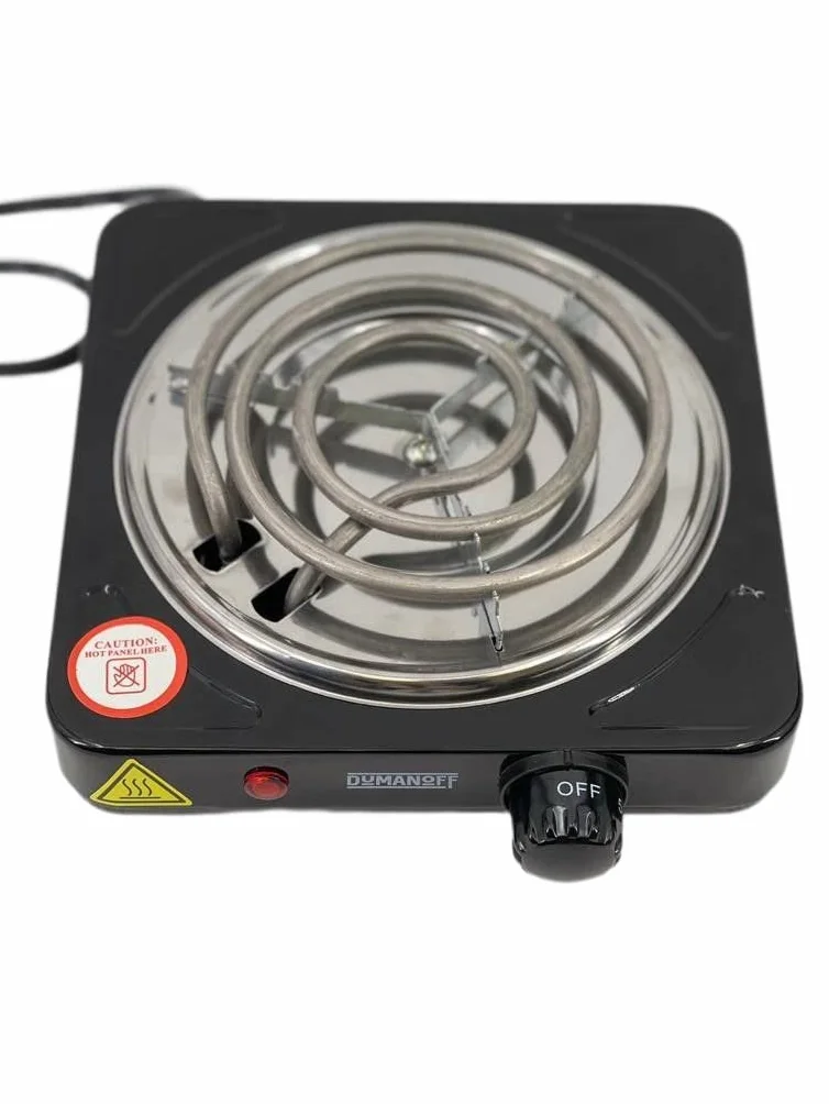 Elektryczna zapalniczka do sziszy węglowej, 1000 W, płyta grzewcza na węgiel naturalny, średnica 14 cm, kolor czarny