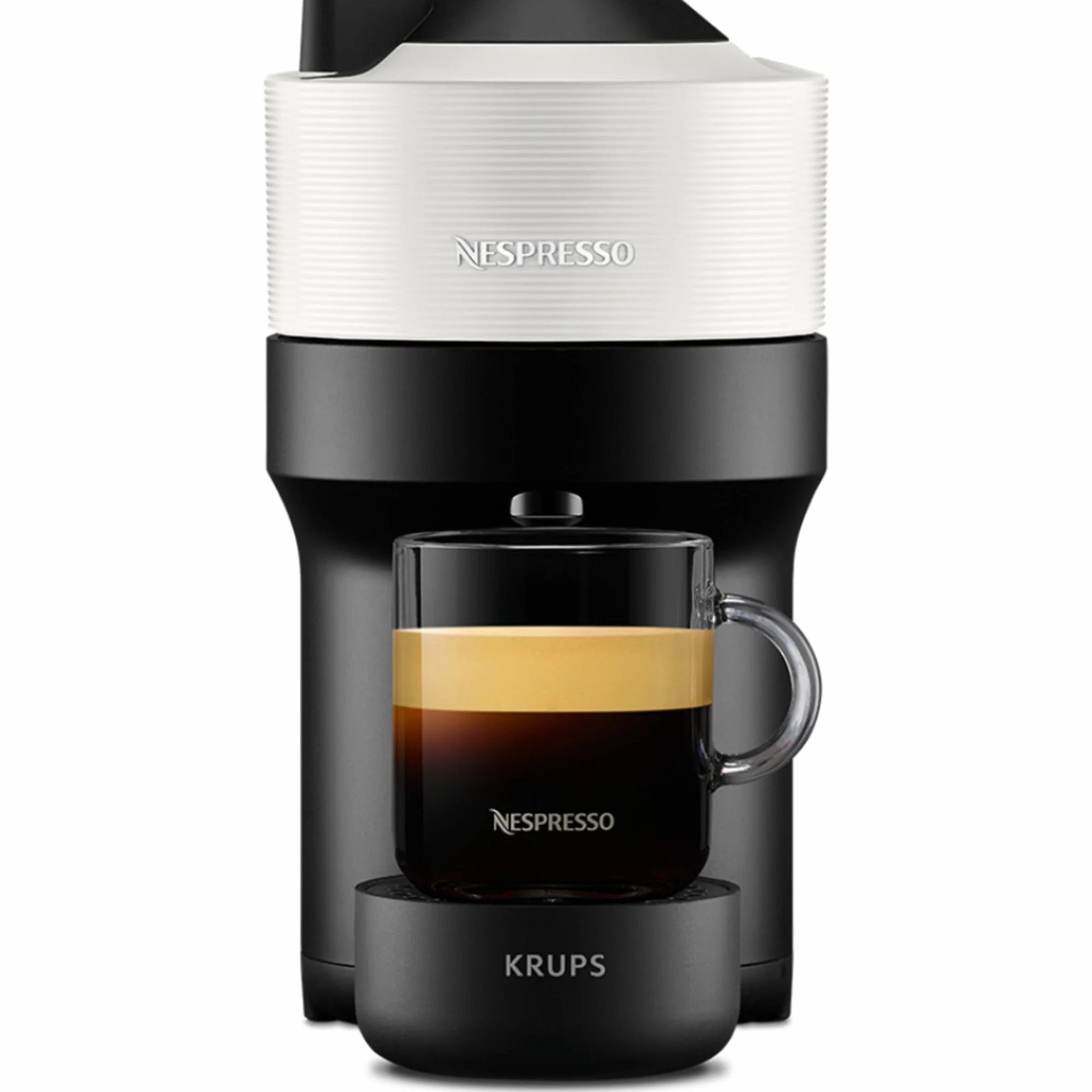Krups Nespresso VERTUO Pop XN9201 ekspres do kawy na kapsułki, ekspres do kawy Krups, 4 filiżanki, technologia Centrifusion, 35% plastik pochodzący z recyklingu, Coconut White, biały