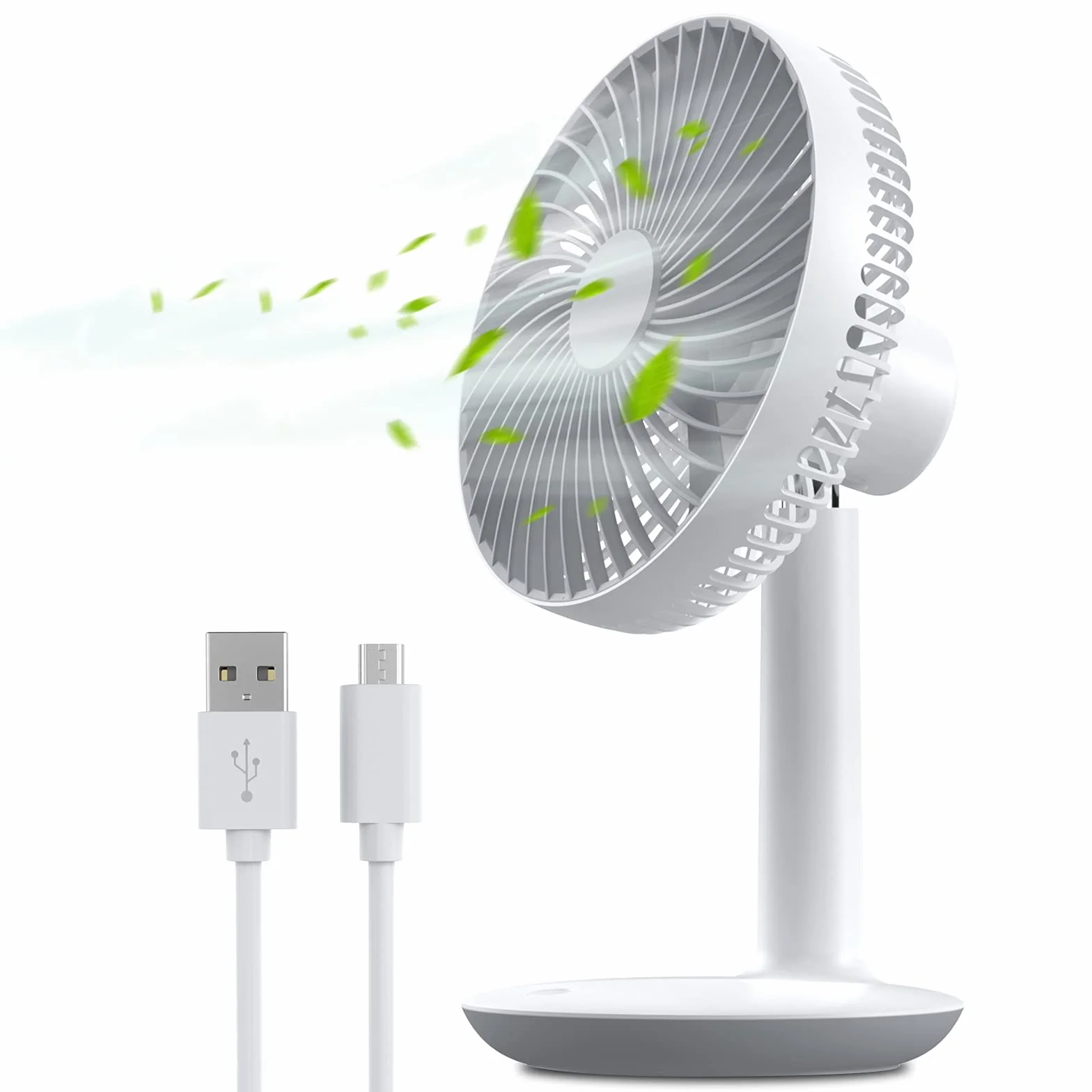 6-Inch Rechargeable Portable Desk Fan, Battery-Operated USB Table Fan with 4 Speed Levels, Mini Silent Fan for Home Office Camping