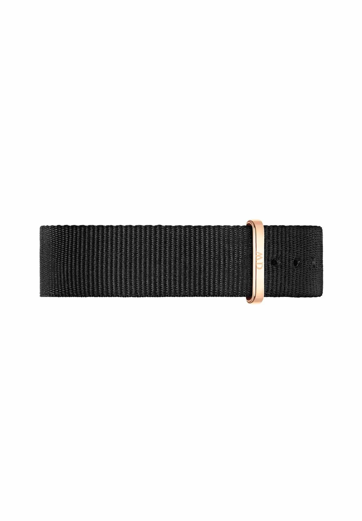 Daniel Wellington Klasyczny pasek do zegarka Cornwall, czarny/różowe złoto, 18 mm, NATO, dla kobiet i mężczyzn, Czarny, pasek