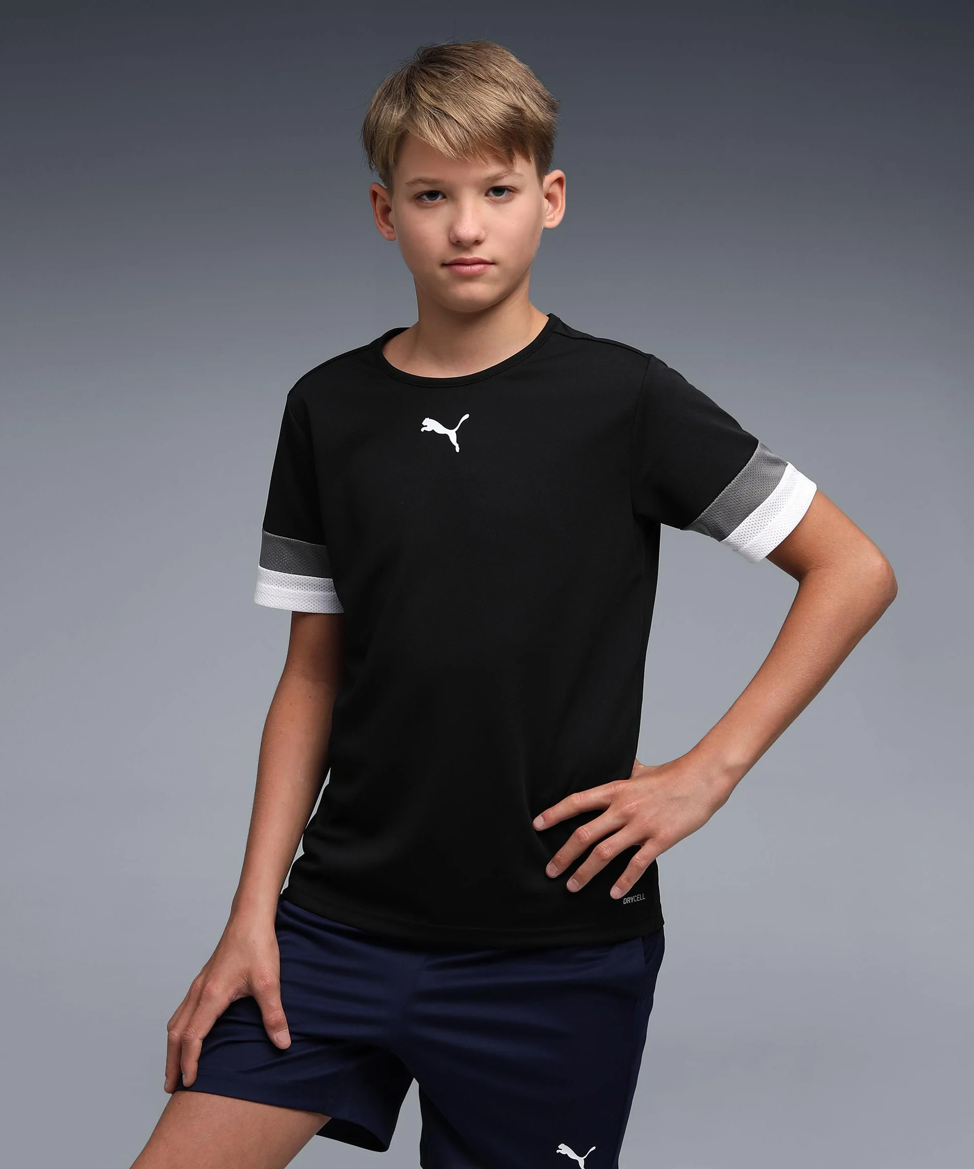Puma Uniseks Dzieci 704938 teamRISE Jersey Jr Koszulka Sportowa, Puma Black, 152