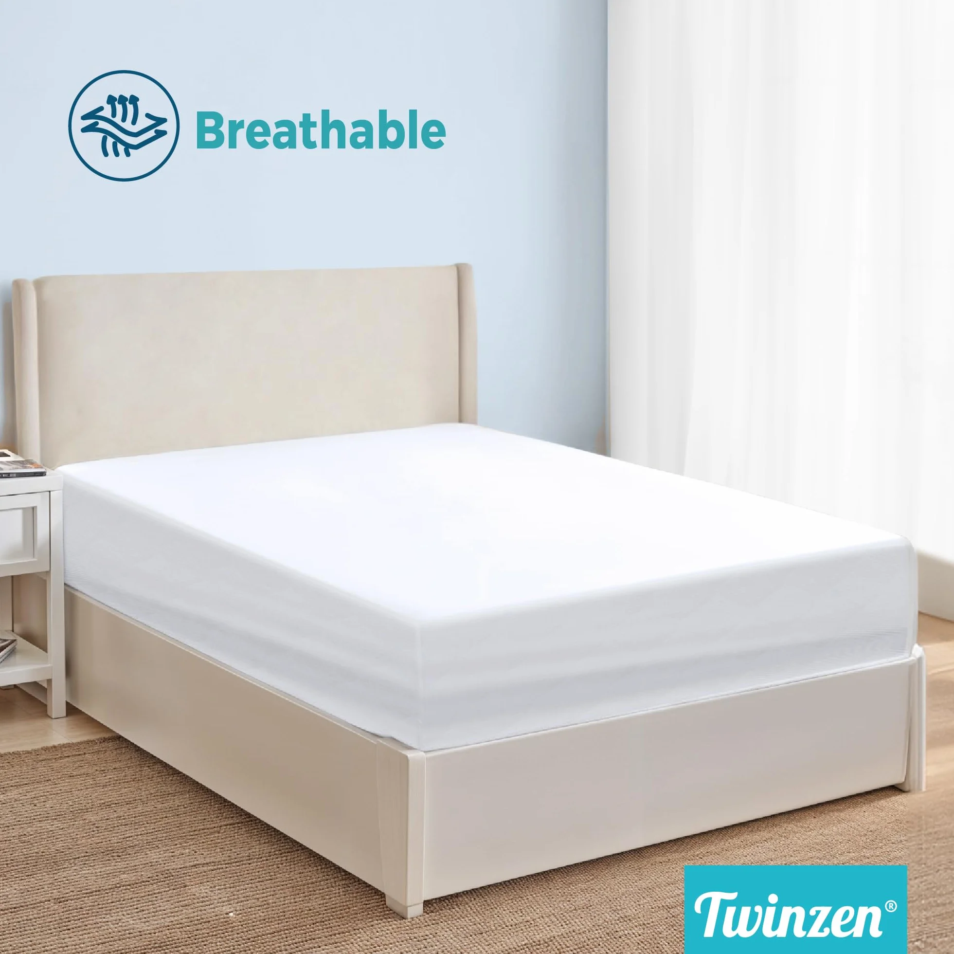 Twinzen Matrasbeschermer 160x200 Waterdichte Ademende Bescherming