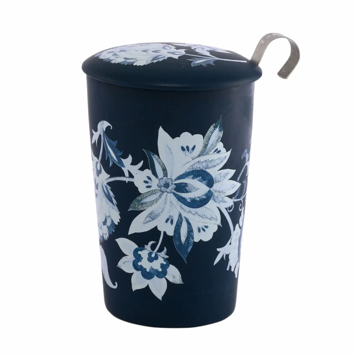 Eigenart Teaeve Luna Blue kubek z podwójnymi ściankami z porcelany z pokrywką i sitkiem ze stali nierdzewnej, bez BPA, 350 ml, 80049B
