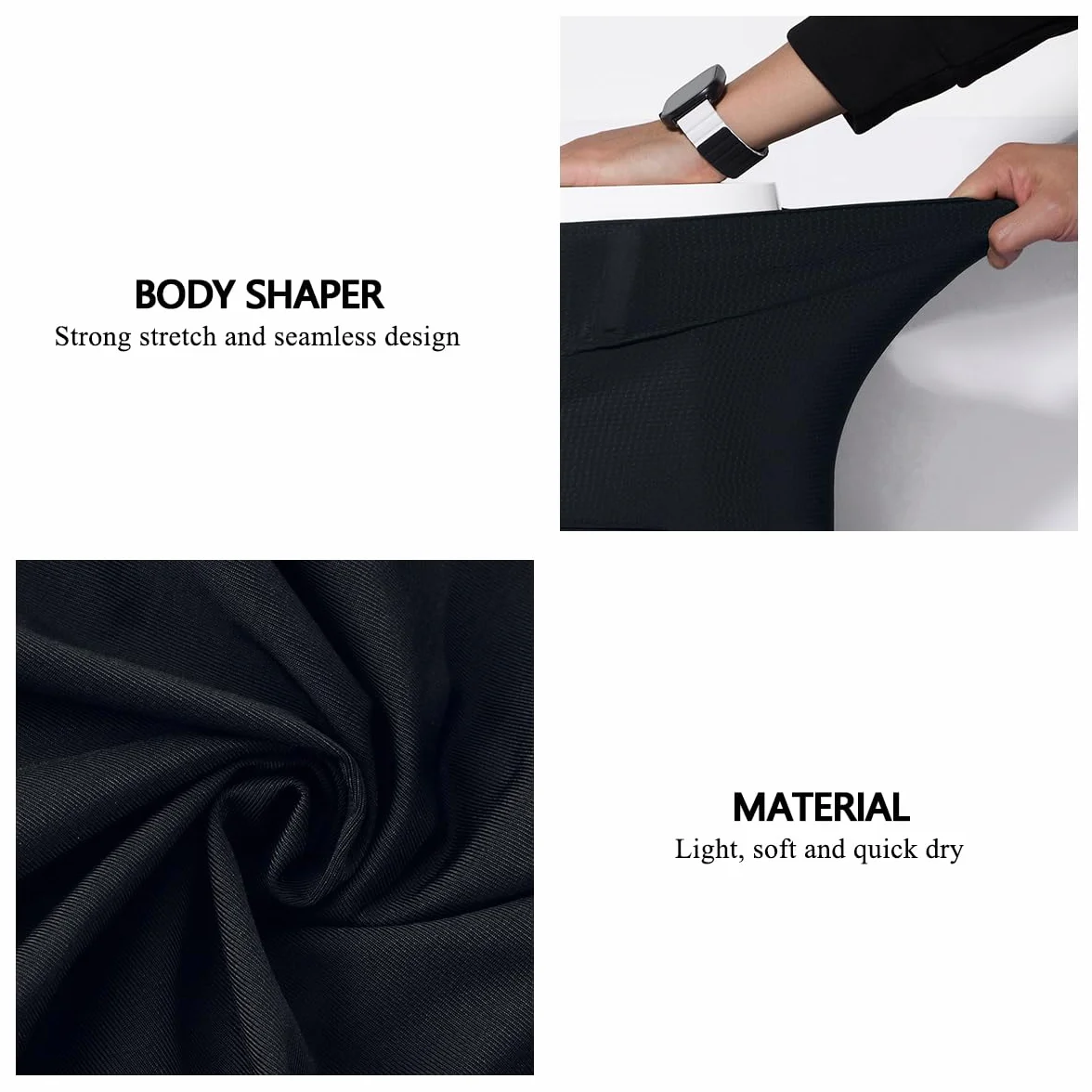 Casey Kevin Shapewear Bokserki wyszczuplające brzuch męskie body Shaper spodenki kompresyjne szorty wyszczuplające brzuch spodnie męskie majtki, K1 - czarny, XXL