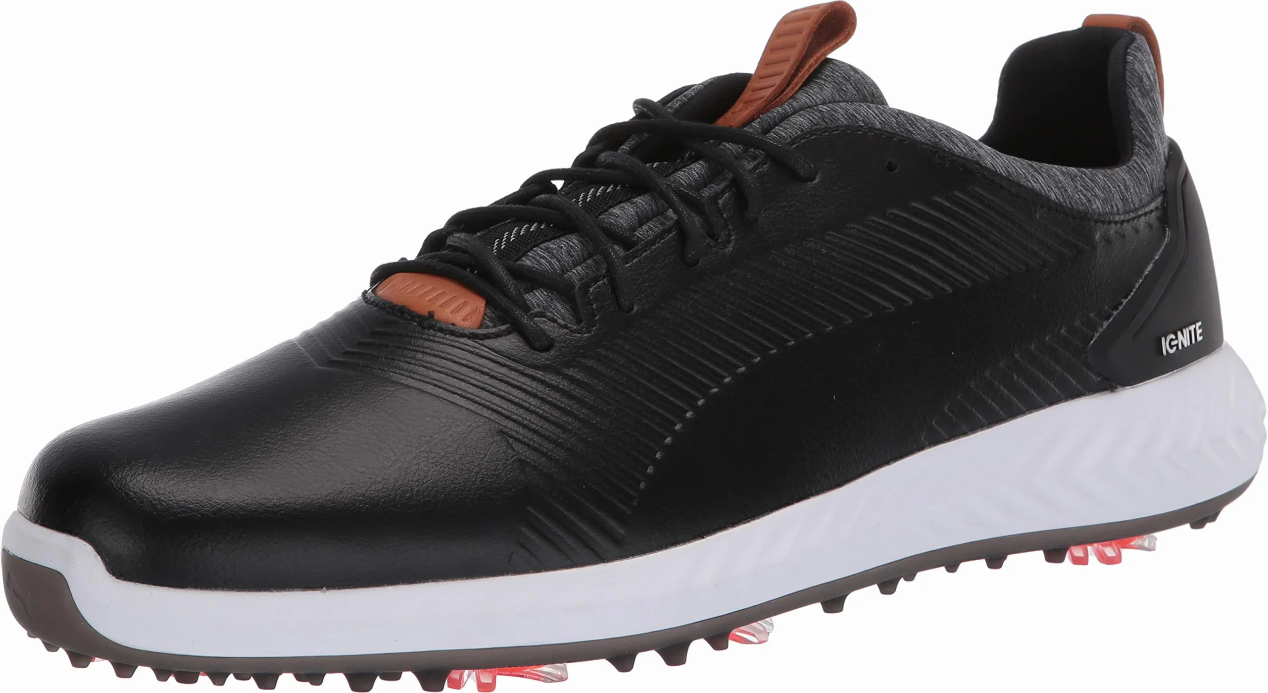 PUMA GOLF Męskie buty do golfa Ignite Pwradapt Leather 2.0, Czarny, 42.5 EU
