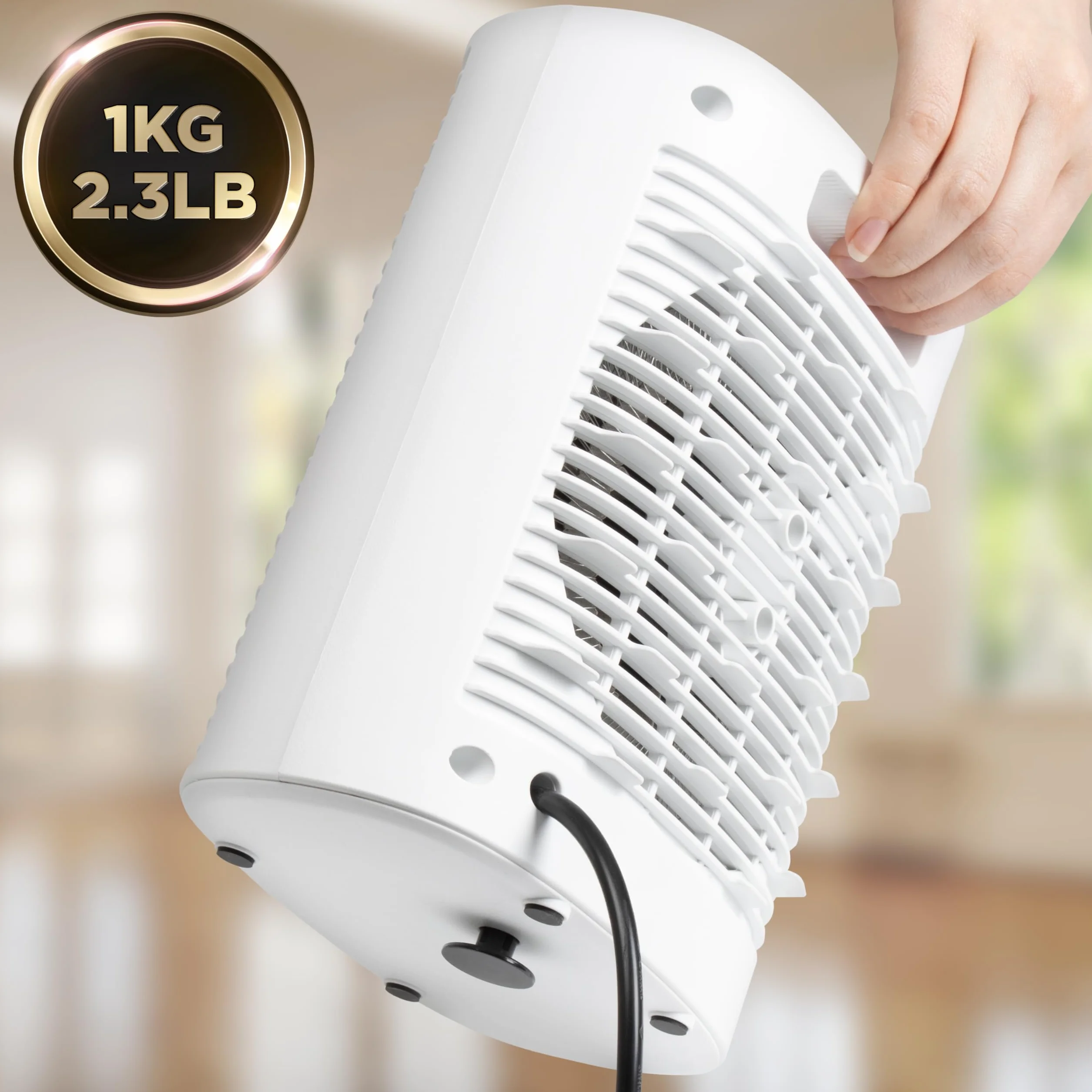 Duronic HV32 WE Termowentylator farelka elektryczna mini grzejnik elektryczny z termostatem przenośny 2 tryby grzania nagrzewnica kolor biały