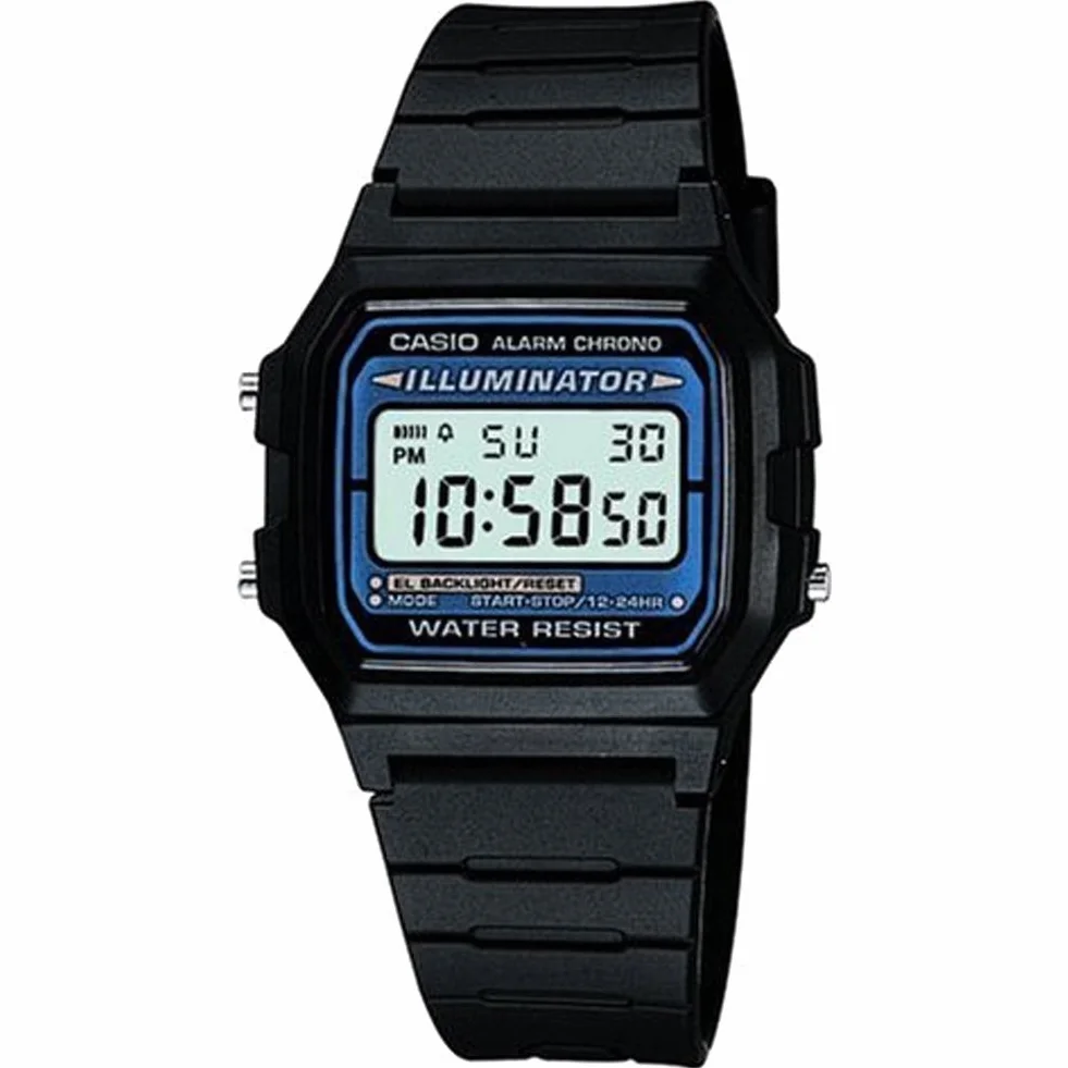 Casio Kobiety Retro Vintage Zegarek, Czarny/Niebieski, 39 mm