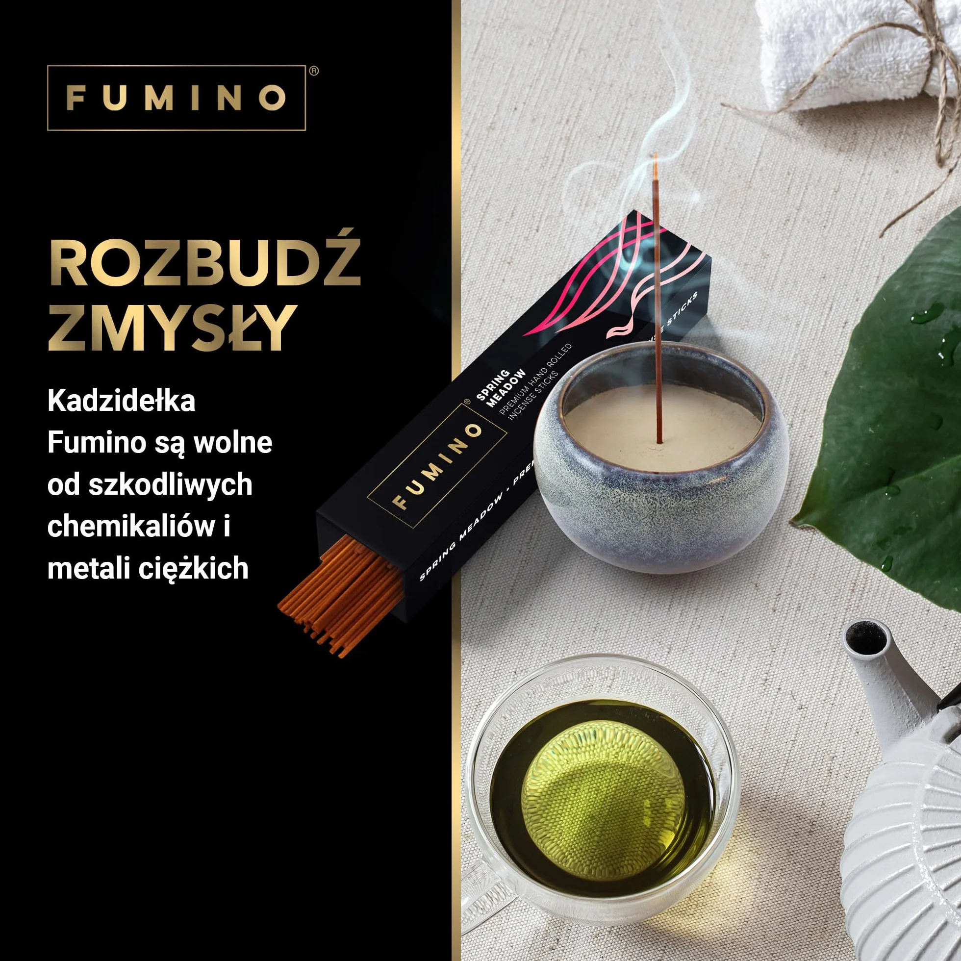 Kadzidełka w sztyfcie Fumino Fresh Masala Agarbatti zestaw 6 opakowań 84 sztuki 90 g do relaksu medytacji