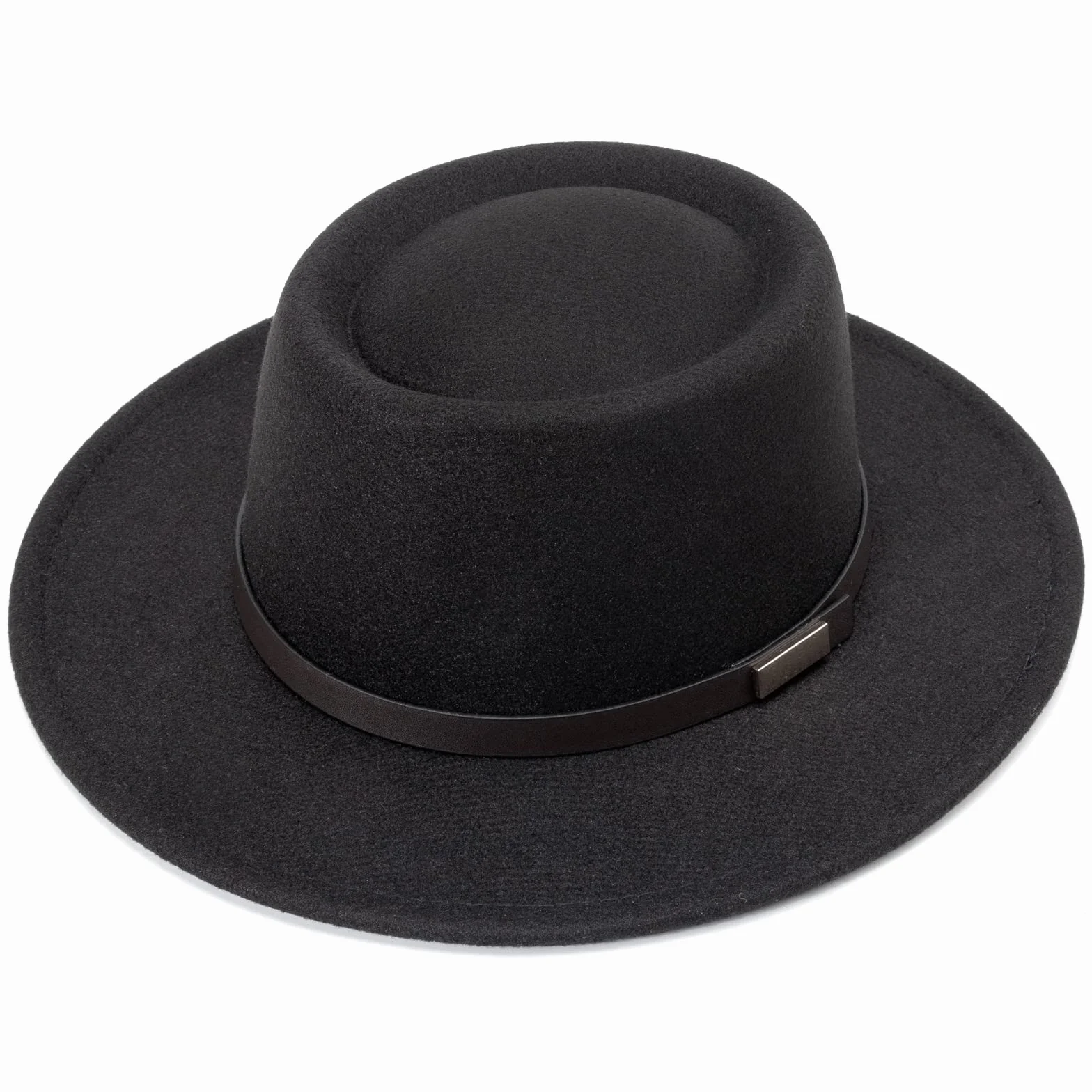 DRESHOW Kapelusz z Szerokim Rondem Fedora dla Kobiet Zapięcie na Pasek Retro Panama Floppy Hat