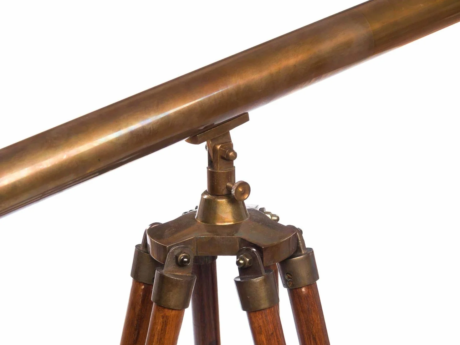 aubaho duży teleskop, polerowany teleskop, drewno mosiężne teleskop, statyw 150 cm antyczny styl