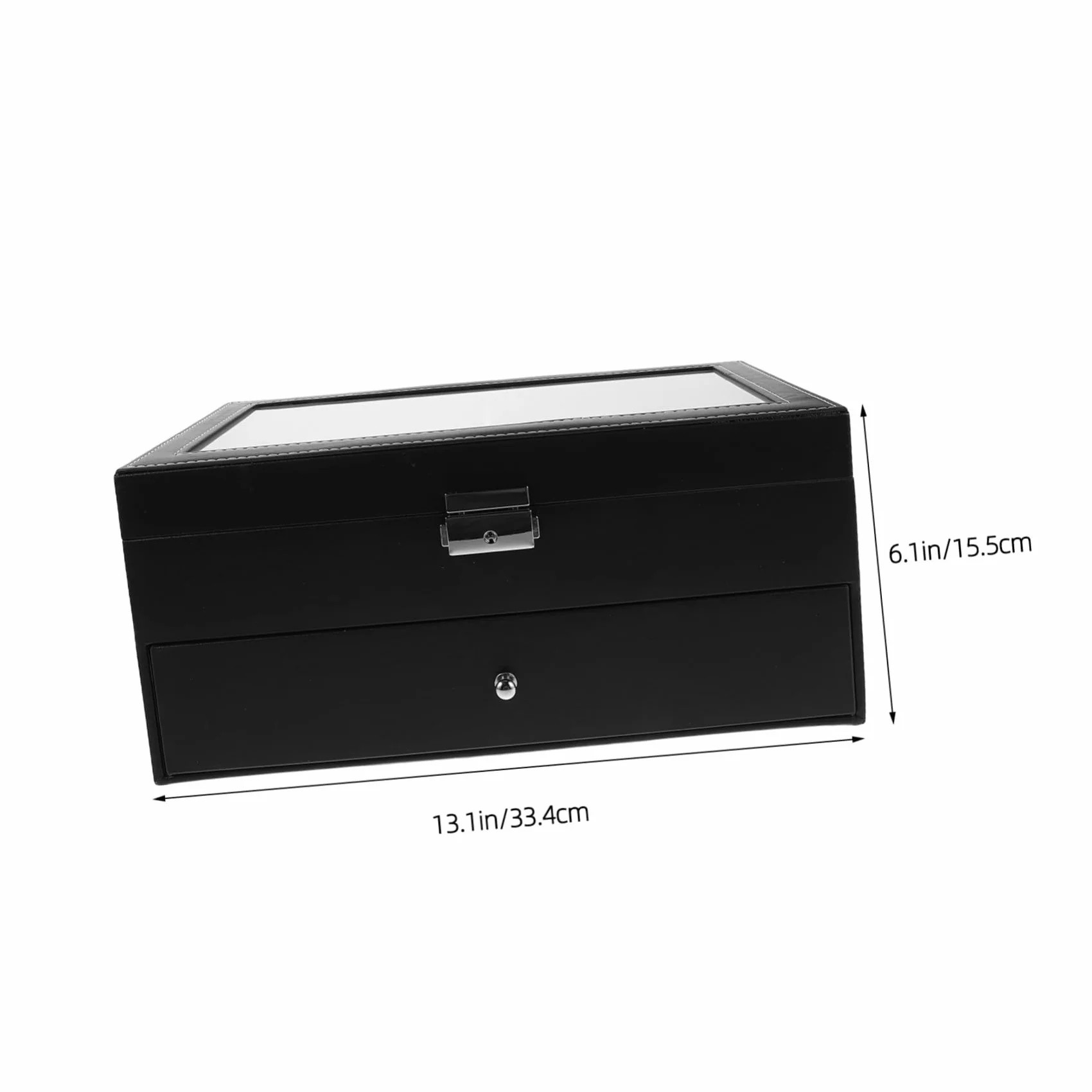 CALLARON Podwójna Warstwa Skórzanego Etui Okulary z Przegrodami Twarda Ochrona i Miękka Wyściółka Organizer Okulary Przeciwsłoneczne Do Domu i Podróży z Przezroczystym Okienkiem