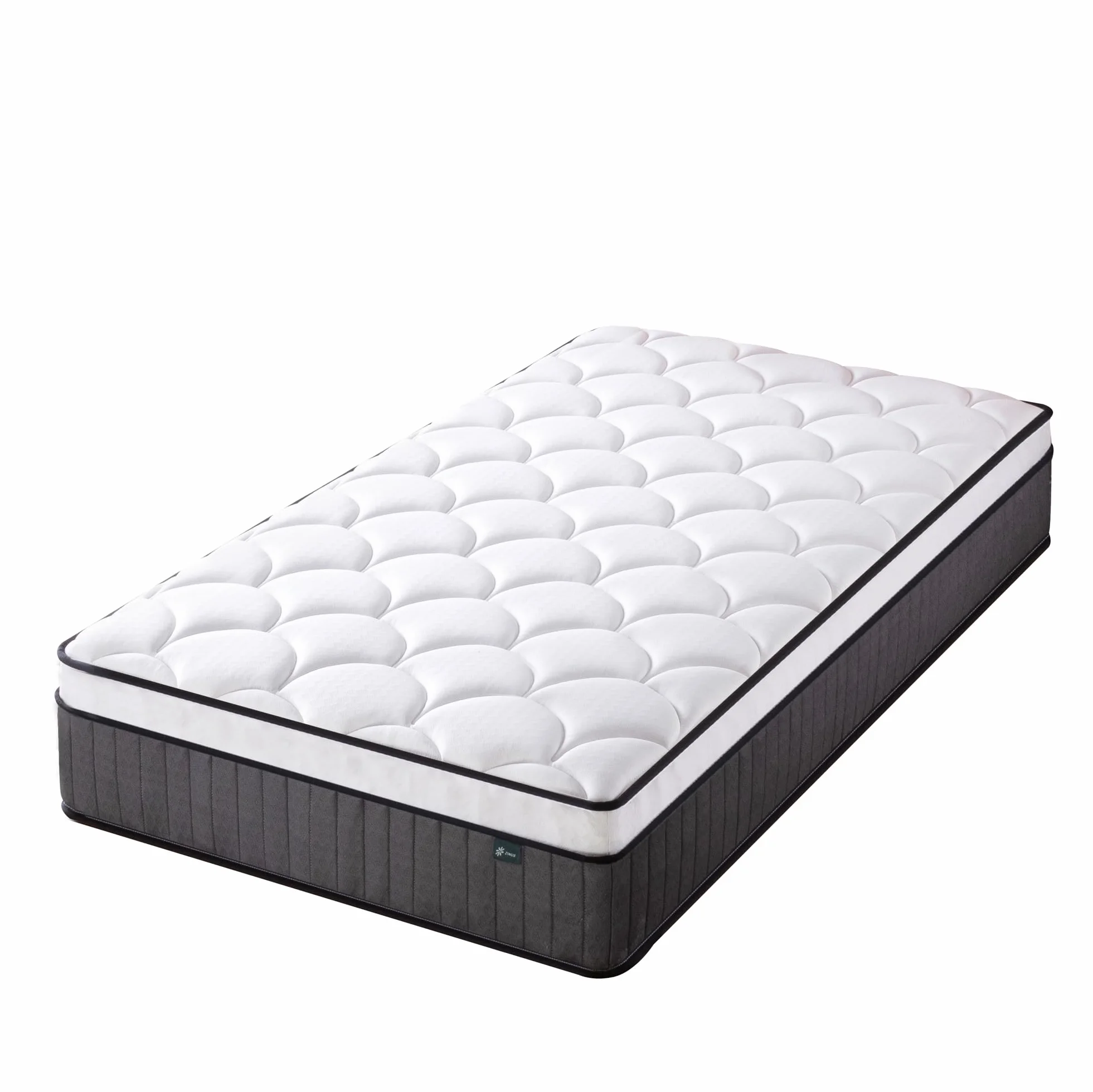 Zinus Materac hybrydowy, Memory Foam, biały, pojedynczy