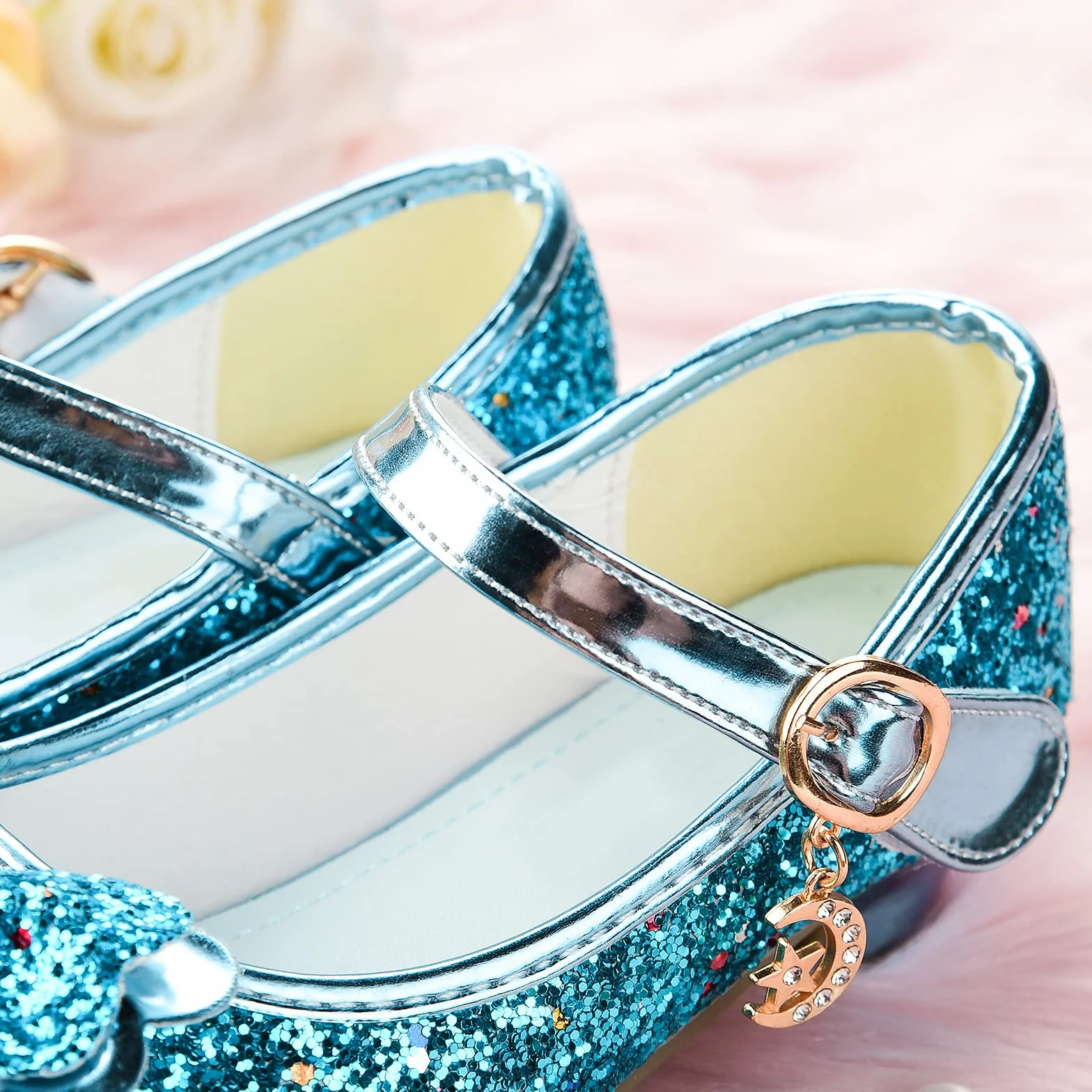 JerrisApparel Dziewczęce buty księżniczki Mary Janes na wesele, urodziny, imprezę