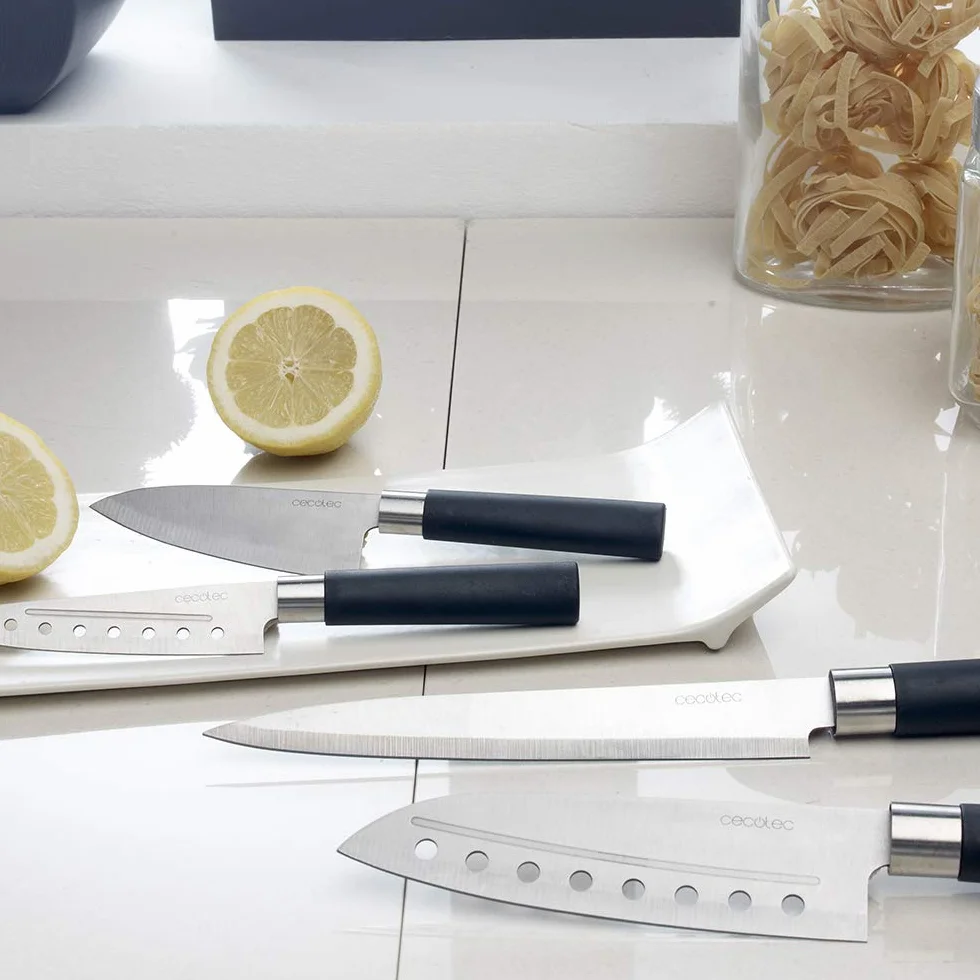 Cecotec Profesjonalny zestaw noży Santoku o szerokości 2 mm, profesjonalny zestaw noży Santoku