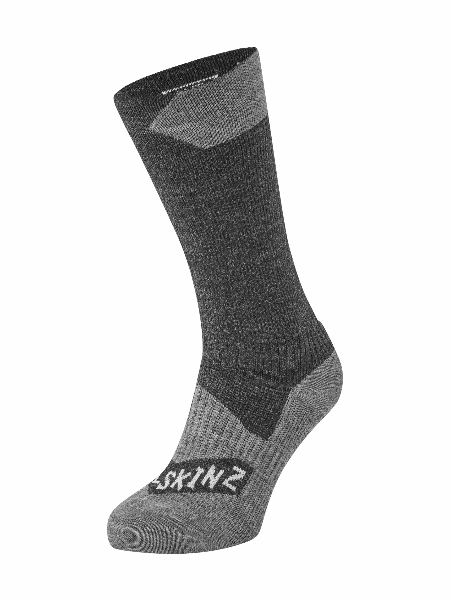 SEALSKINZ Raynham Wodoodporne skarpety średniej długości, uniseks, na każdą pogodę, czarny/szary marmur, rozmiar M