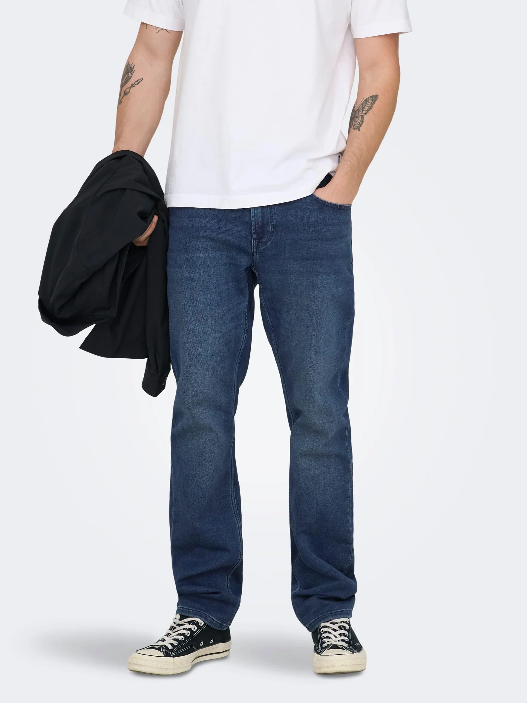 Only & Sons Onsloom Dark Blue Sweat Pk 3631 Noos - Jeansy slim Mężczyźni