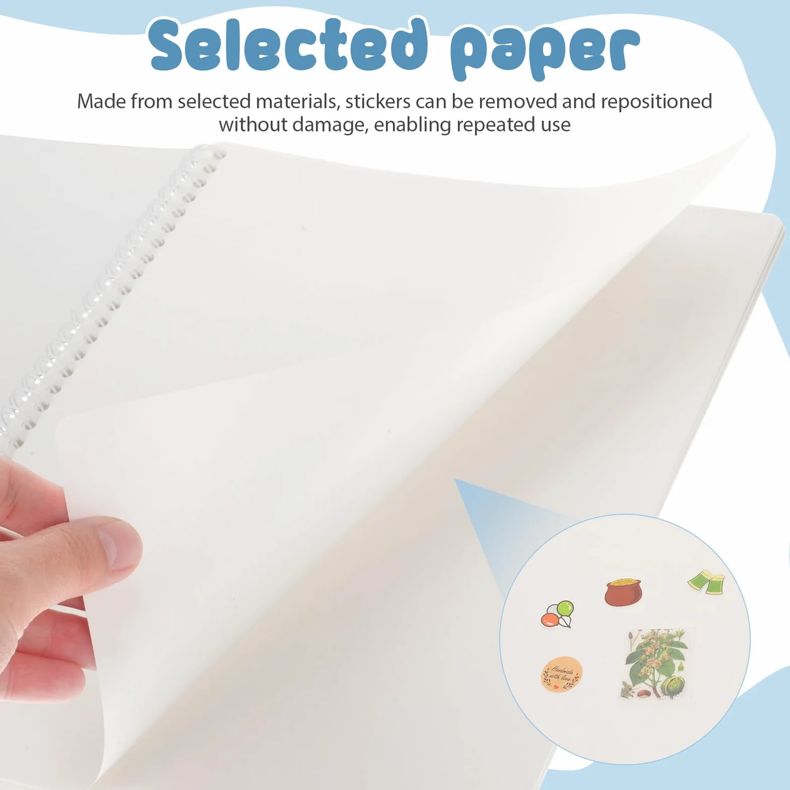 Reusable Sticker Album for Organizer Tools Large Blank Sticker Book Collecting Storage Easy Removal