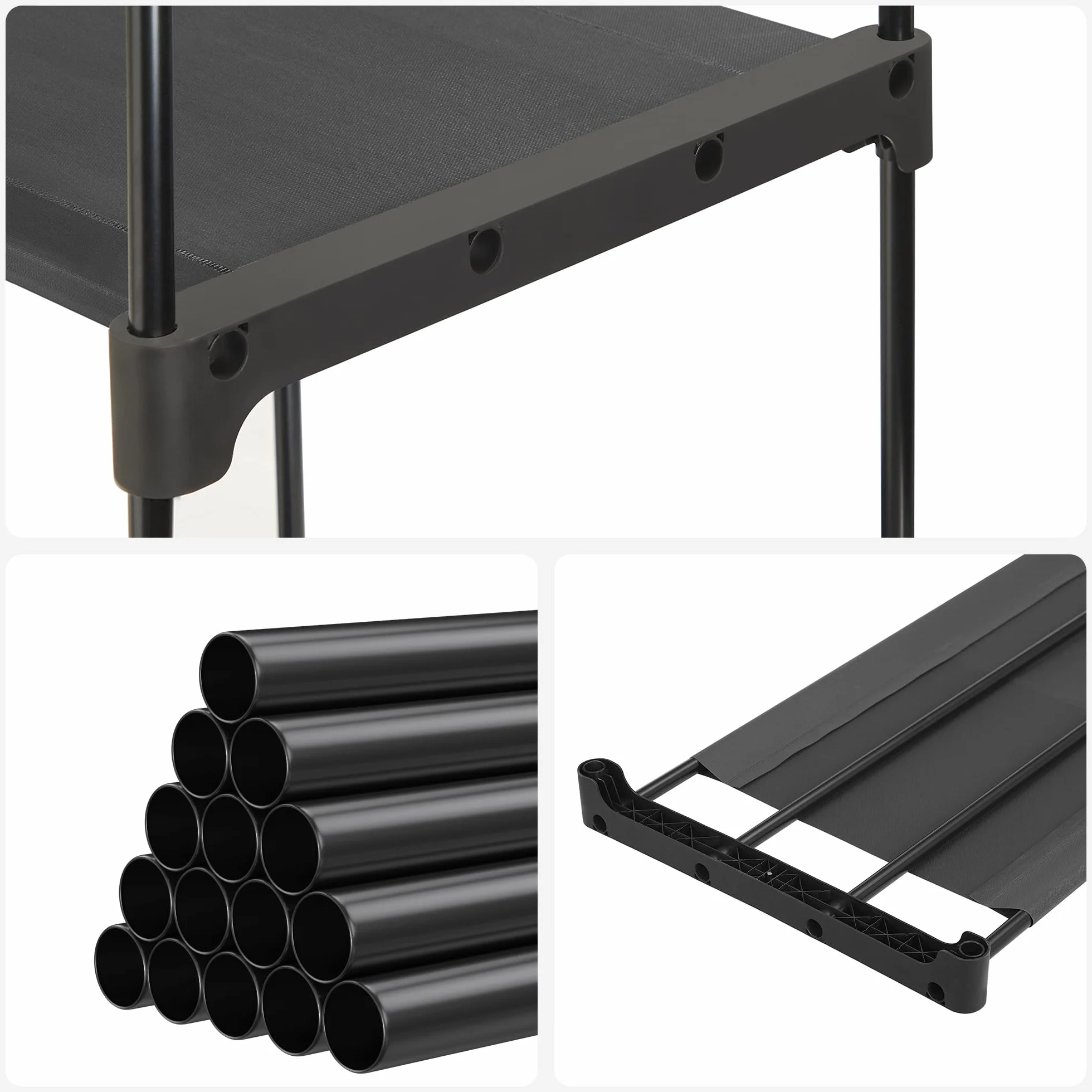 SONGMICS Szafa na ubrania wolnostojąca składana 112 x 43 x 165 cm czarna RYG24BK