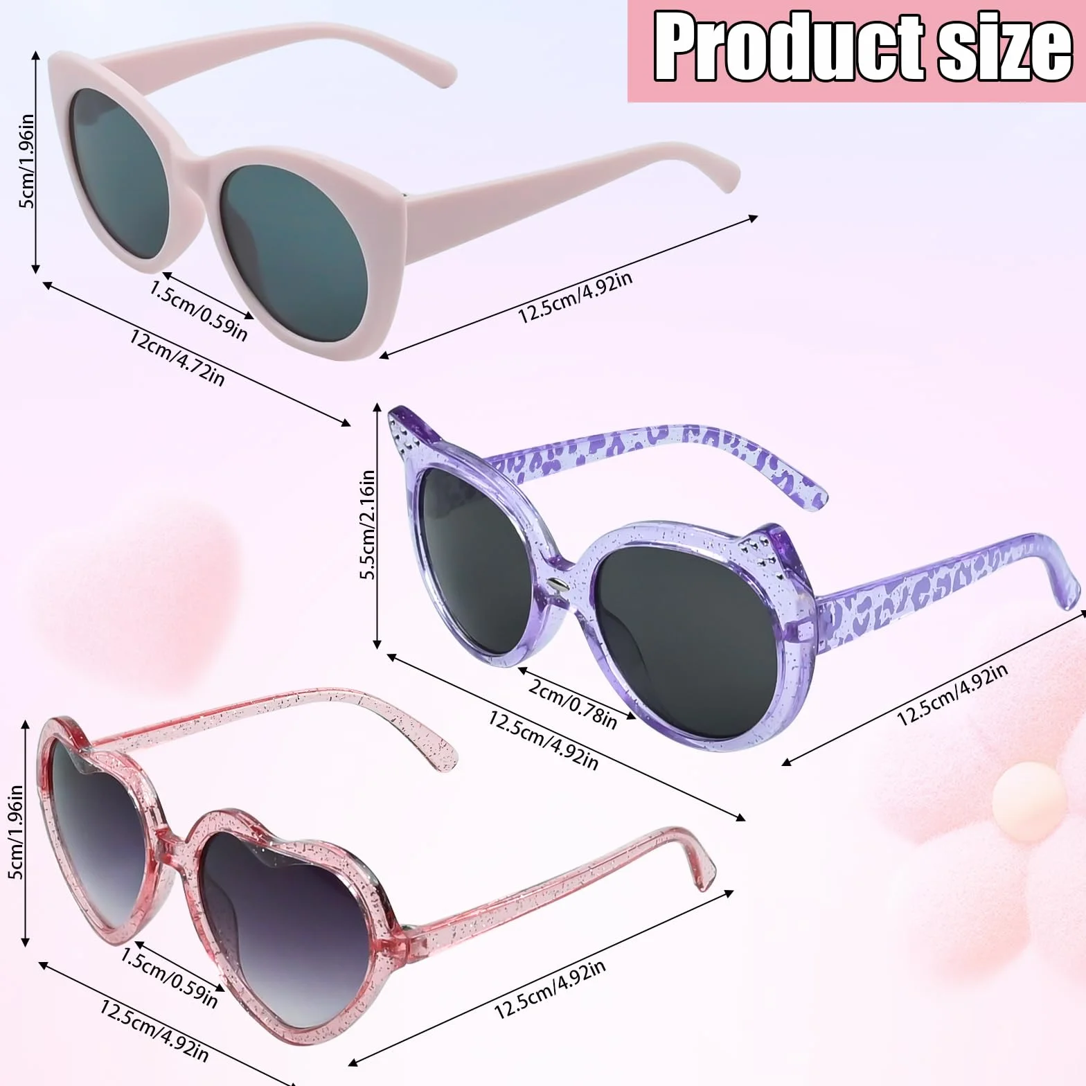 3 szt. Okulary przeciwsłoneczne dla dzieci, okulary przeciwsłoneczne dla dziewczynek, dziecięce okulary przeciwsłoneczne polaryzowane, okulary przeciwsłoneczne UV dla chłopców i dziewczynek