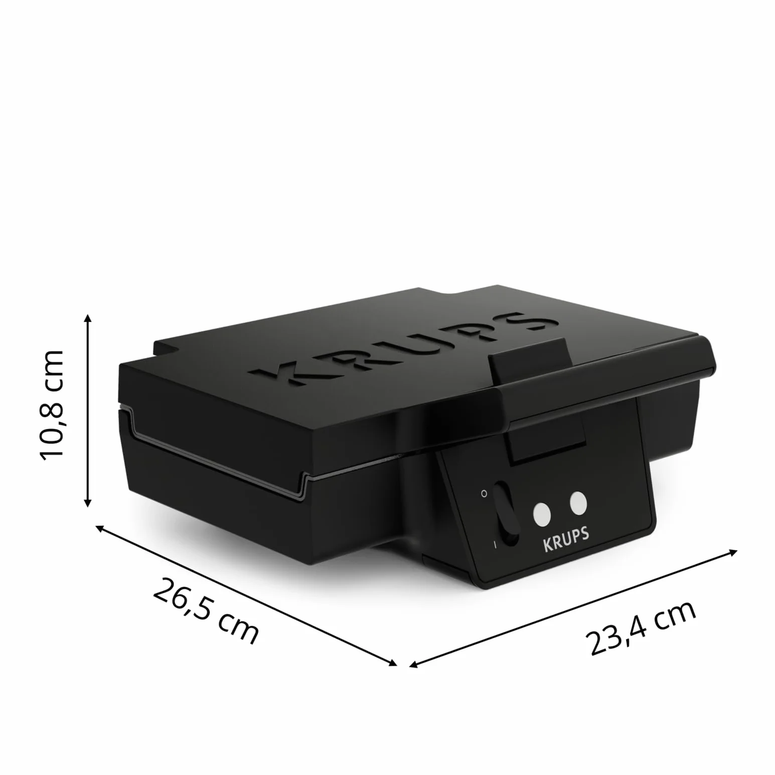 Krups FDK461 Iconic Opiekacz do kanapek, moc 850 W, płyty nieprzywierające z powłoką ceramiczną, ikoniczne wzornictwo, pionowe przechowywanie, przyjazny dla użytkownika, czarny