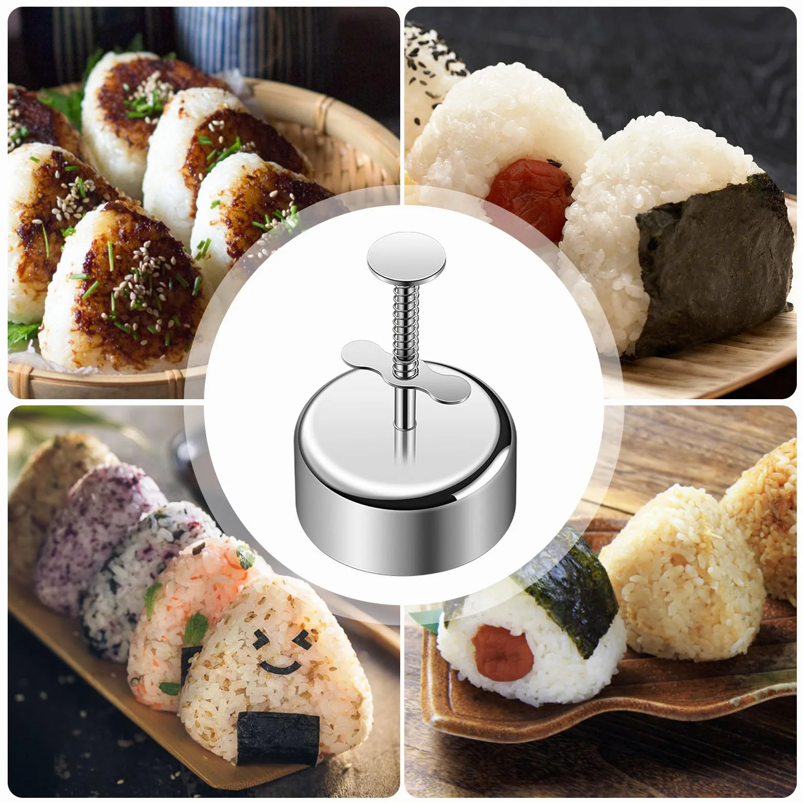 Forma do kulek ryżowych, forma Kimbap, prasa do Onigiri, nieprzywierająca forma do kulek ryżowych klasy spożywczej, zabawna prasa Onigiri do uroczych kulek ryżowych sushi, gadżet kuchenny na lunch dla