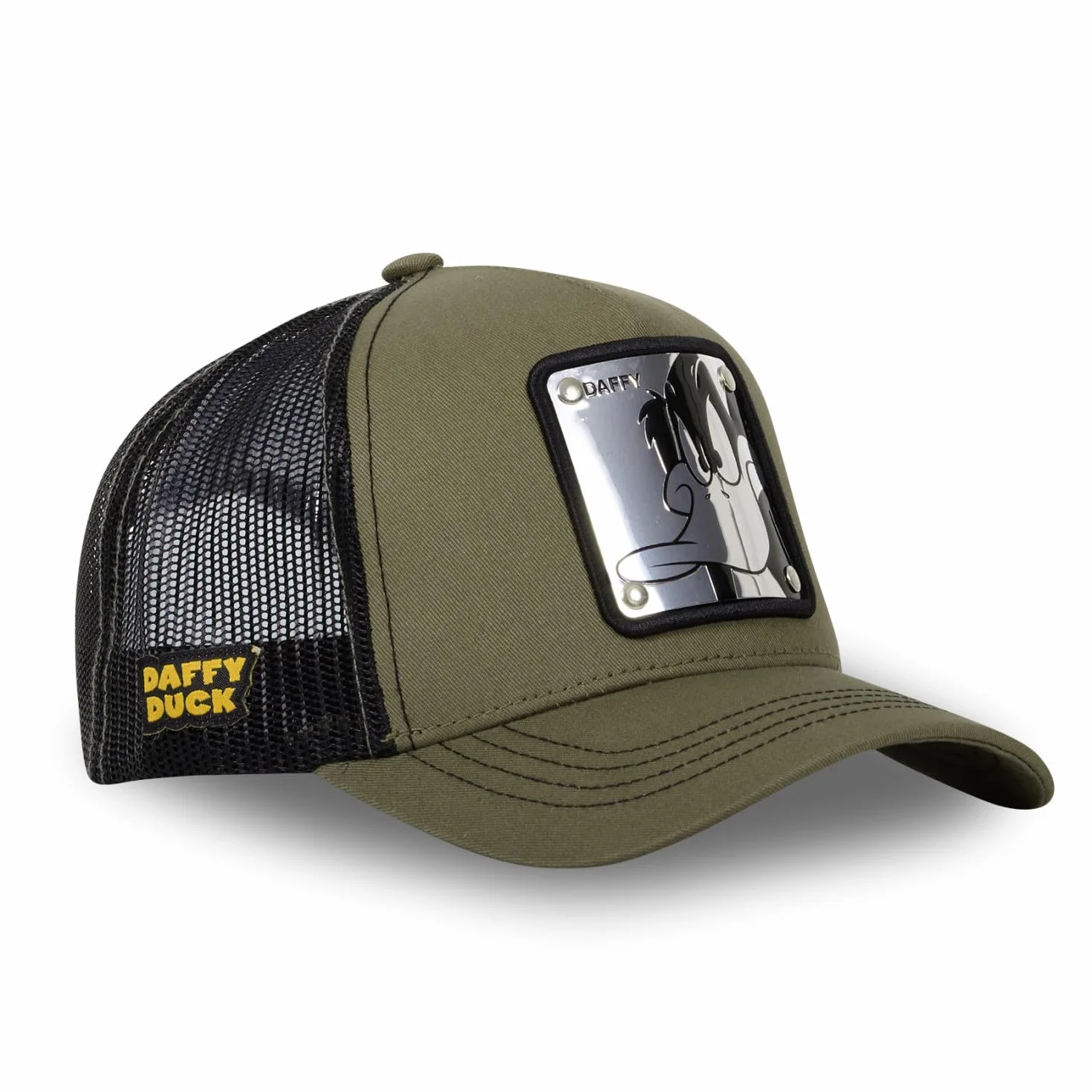 Capslab Kaczor Daffy Looney Tunes Metalowa Płyta Oliwkowa Czapka Trucker
