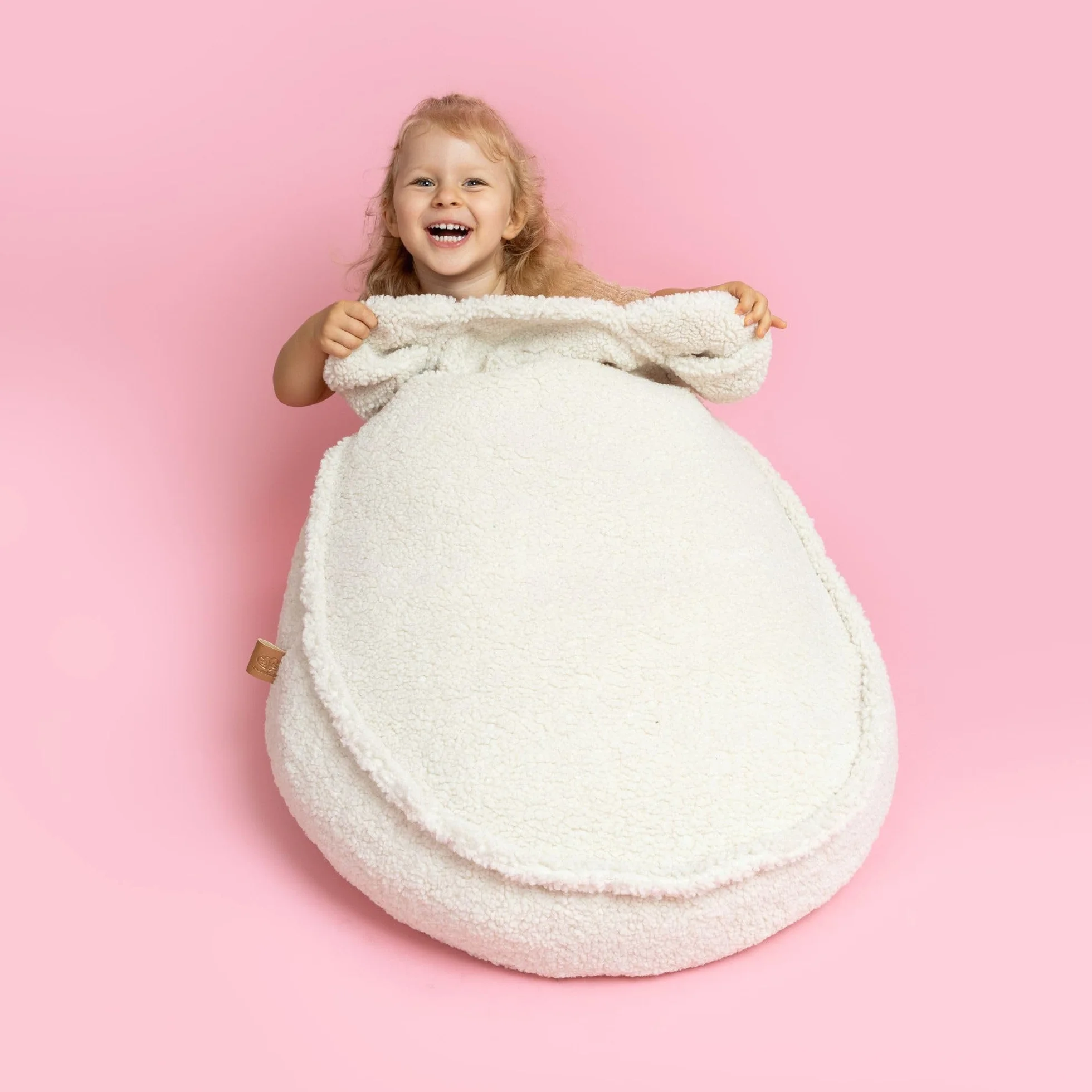 MEOWBABY Pufa Miś dla Dzieci, Worek Sako Bag, Beanbag, Bearly, Jasnoszary