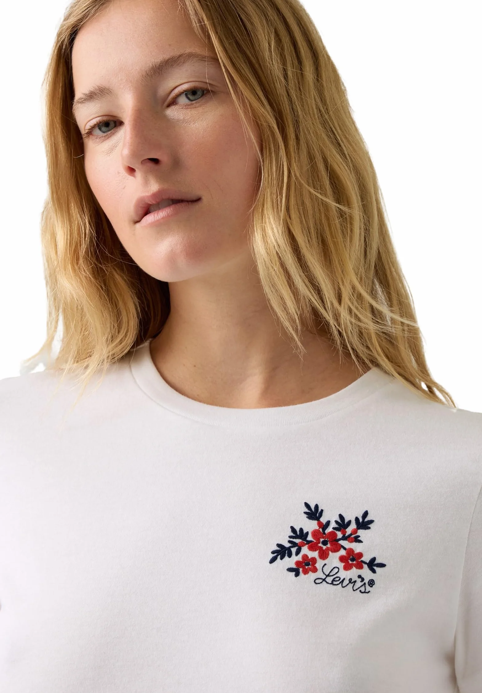 Levi's The Perfect Tee Vicki Floral Bw Embroid, Vicki Floral Bw Embr, XS