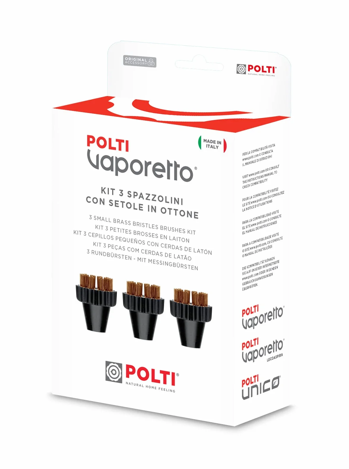 Polti Vaporetto Eco Pro 3.0 Classic szczotki mosiężne do czyszczenia parowego