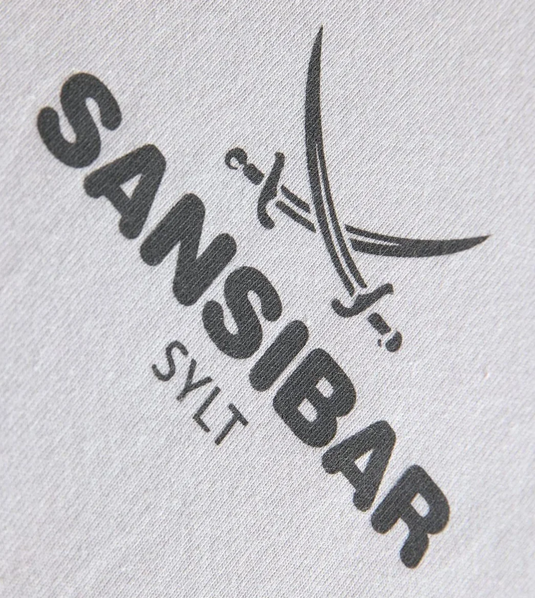 Sansibar Prześcieradło z gumką z nadrukiem szabli Jersey Uni 140/160x200 cm srebrne