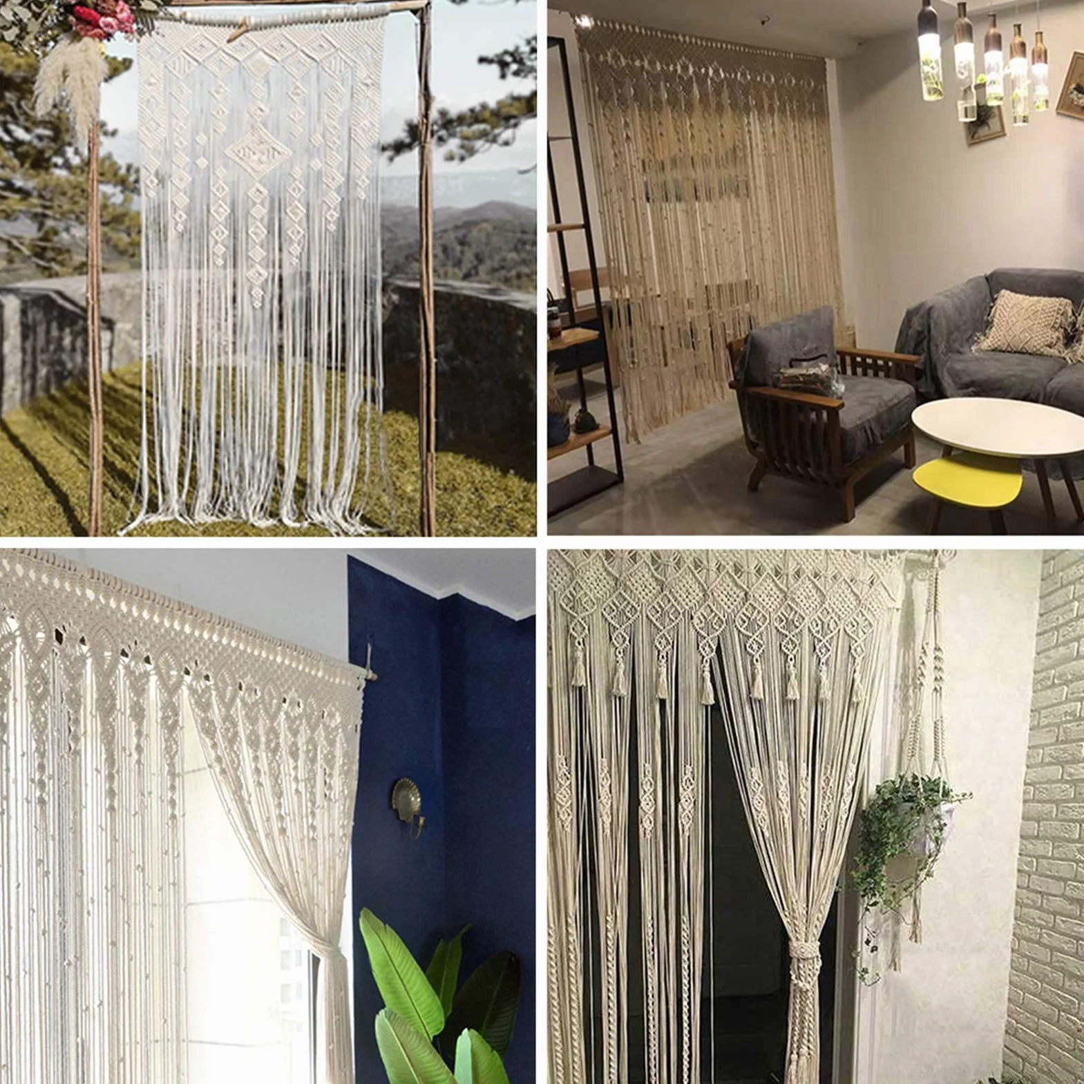 Makrama, makrama, gobelin w stylu boho, ręcznie tkana makrama, zasłona na drzwi, zasłona na drzwi, dekoracja ścienna, styl boho, zasłona okienna, zasłona na drzwi, tło weselne, dekoracja wnętrz