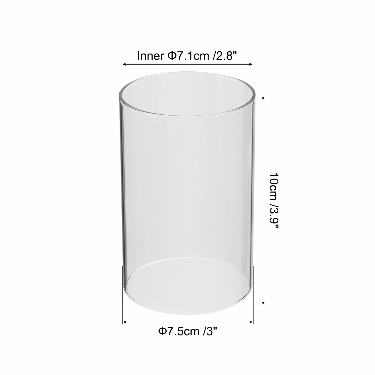 PATIKIL szklane świeczniki 7,6 cm x 10 cm 2 szt. komin ze szkła borokrzemowego przezroczysty cylinder do świec dekoracja stołu