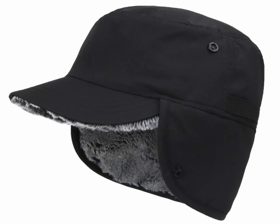 Gisdanchz Zimowa czapka z klapkami na uszy – 100% nylon i sztuczne futro