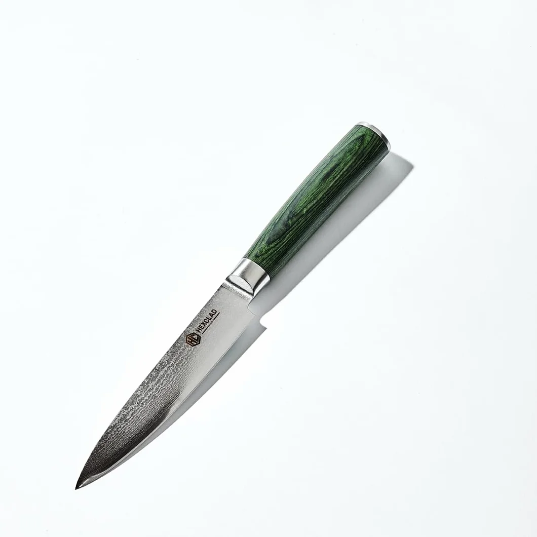 HexClad Nóż użytkowy 12,7 cm japoński damasceński pakkawood