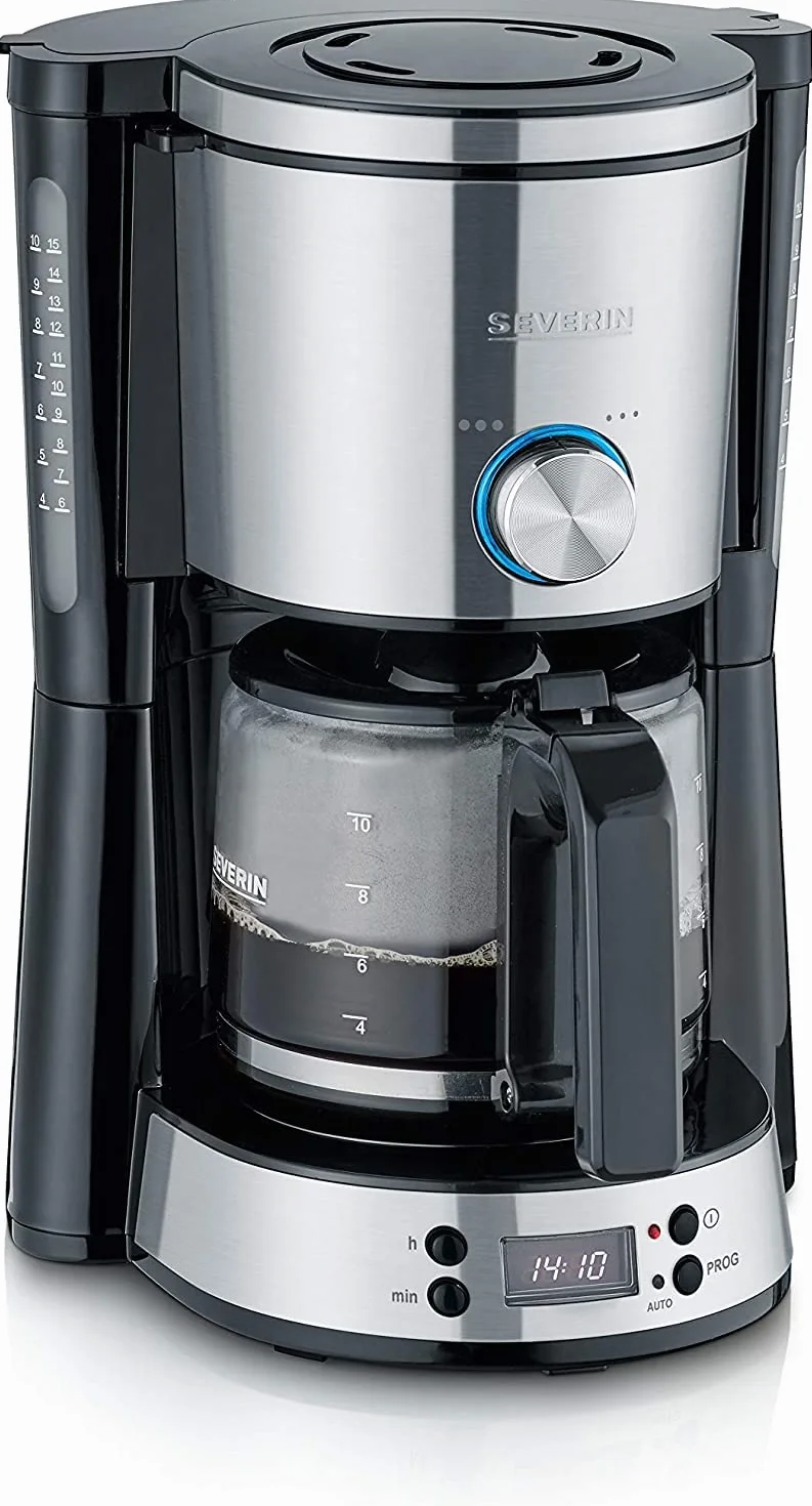 Severin Programowalny ekspres do kawy 1000 W 10 filiżanek AromaSwitch czarny stal nierdzewna KA 4826