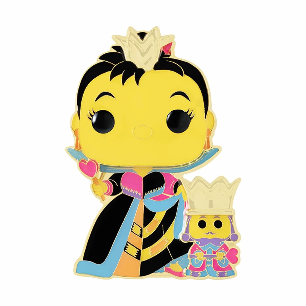 Funko Pop! Duża emaliowana przypinka Disney Alice: Queen Of Hearts and King - Alicja w Krainie Czarów Emaliowane przypinki - Śliczna broszka kolekcjonerska - na plecaki i torby - Pomysł na prezent -