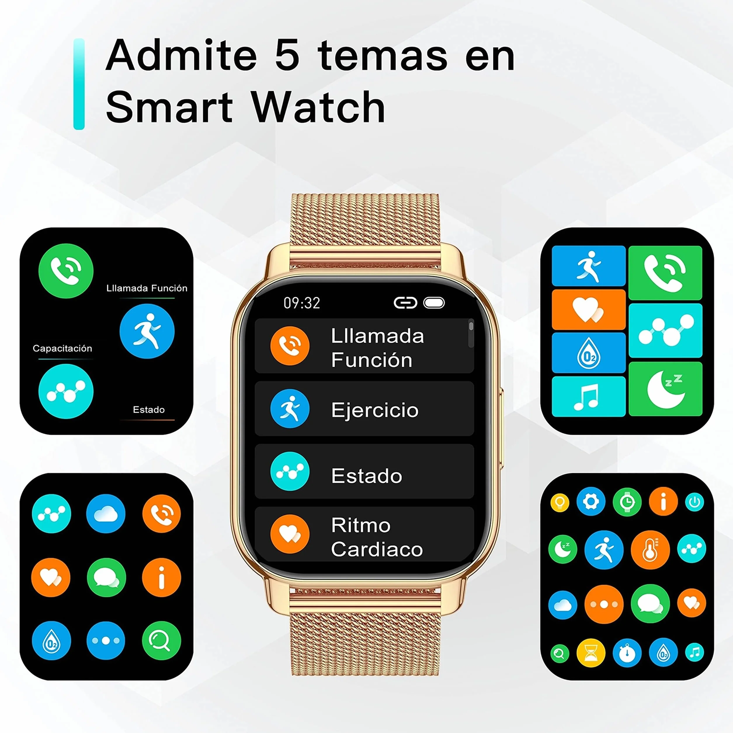 Popglory Damski smartwatch, funkcja odbierania połączeń, pomiar ciśnienia krwi, tętna i snu, ponad 100 sportów, Android, iOS
