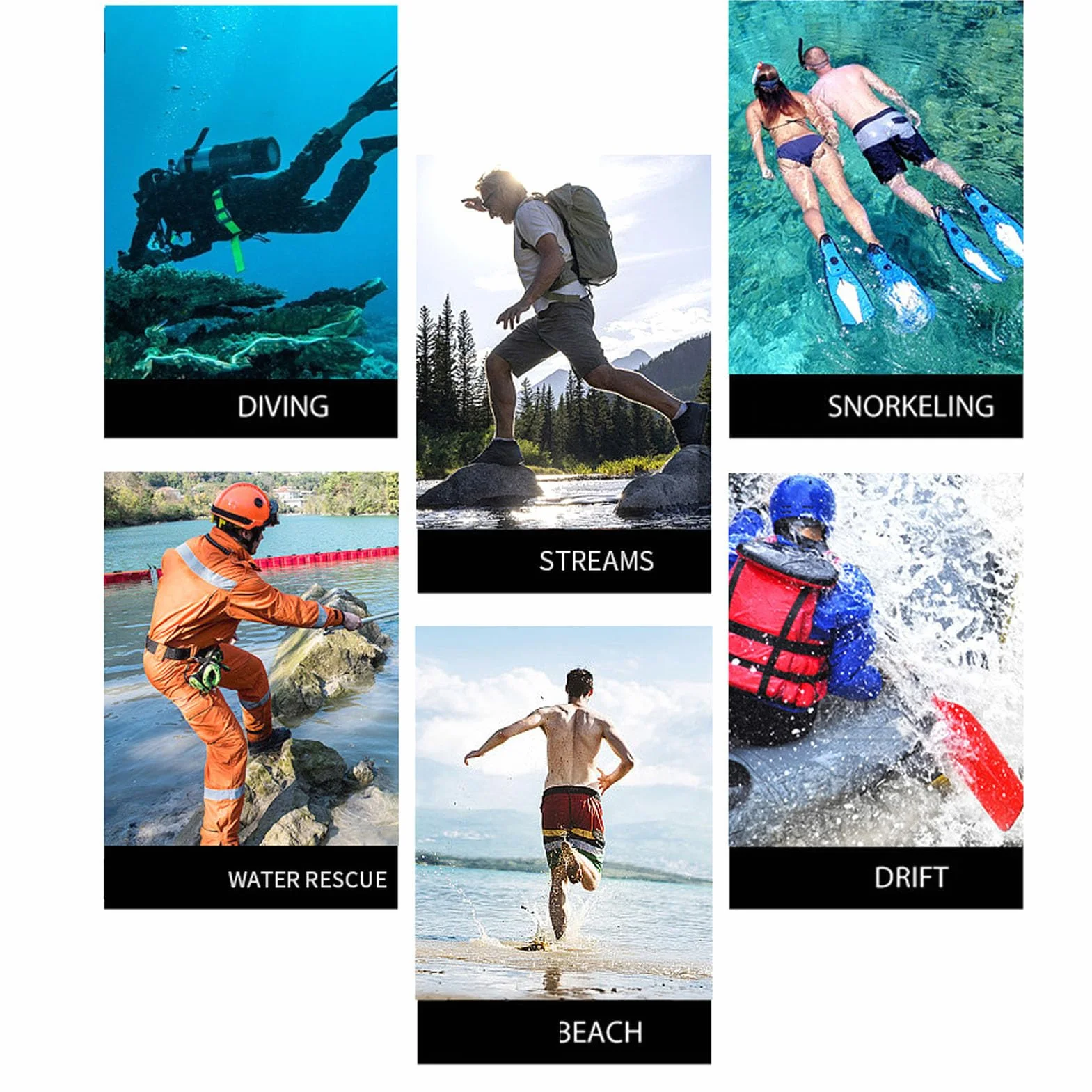 RiToEasysports Neoprenowe buty do nurkowania, zamek unisex o grubości 5 mm Buty do wody do uprawiania sportów wodnych i nurkowania z rurką (rozmiar 9)