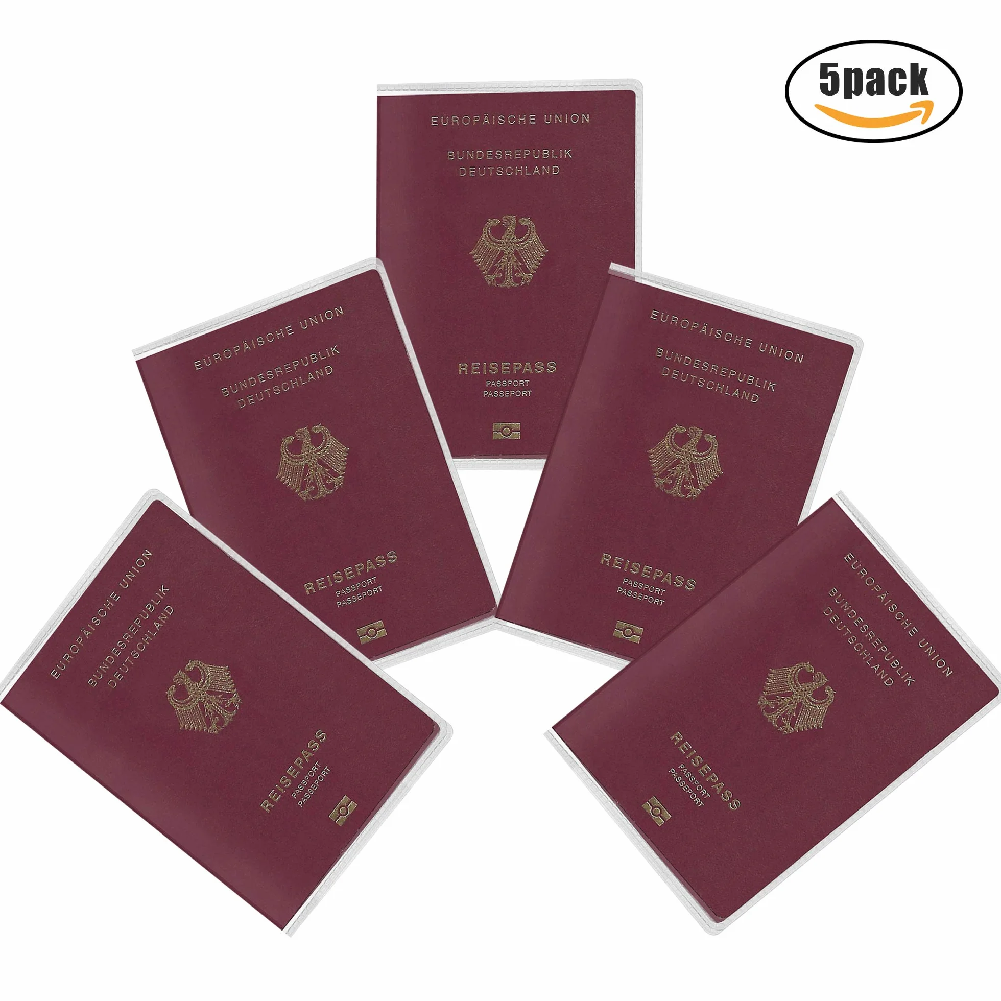 AMATHINGS 1 3 5 sztuk etui ochronne przezroczyste zmywalne dokumenty dowód osobisty odporne na rozerwanie, 5 sztuk legitymacji szczepień / nowy paszport