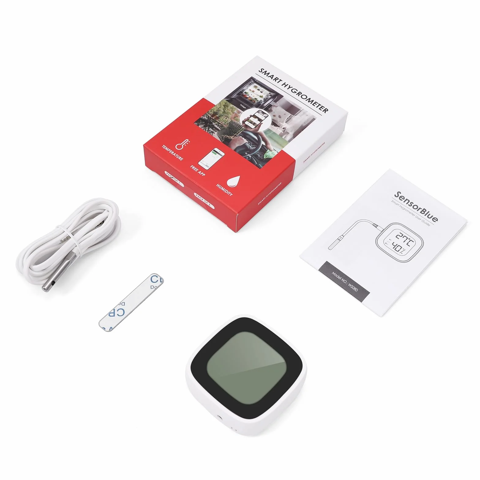 Termometr Bluetooth do lodówki z zamrażarką i higrometrem, cyfrowy z aplikacją
