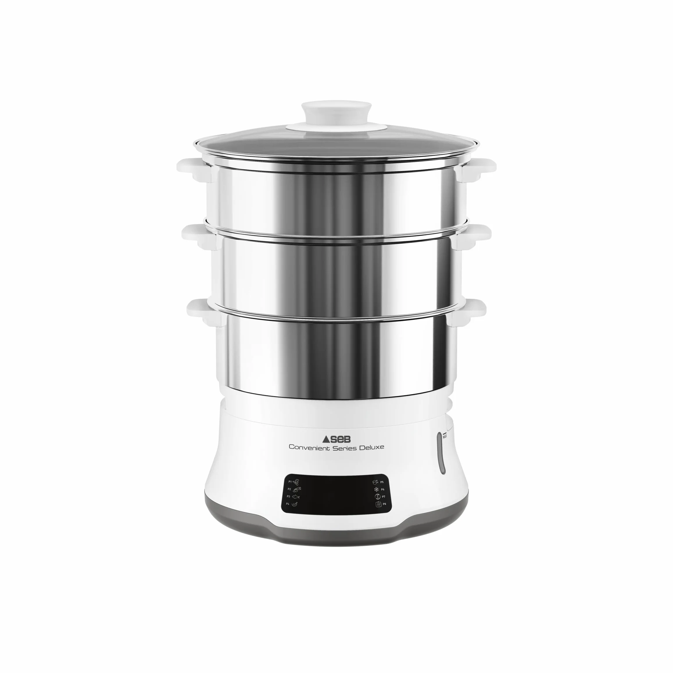 Tefal VC502D Series Deluxe Parowar 3-poziomowy, 8 programów, stal nierdzewna, srebrny