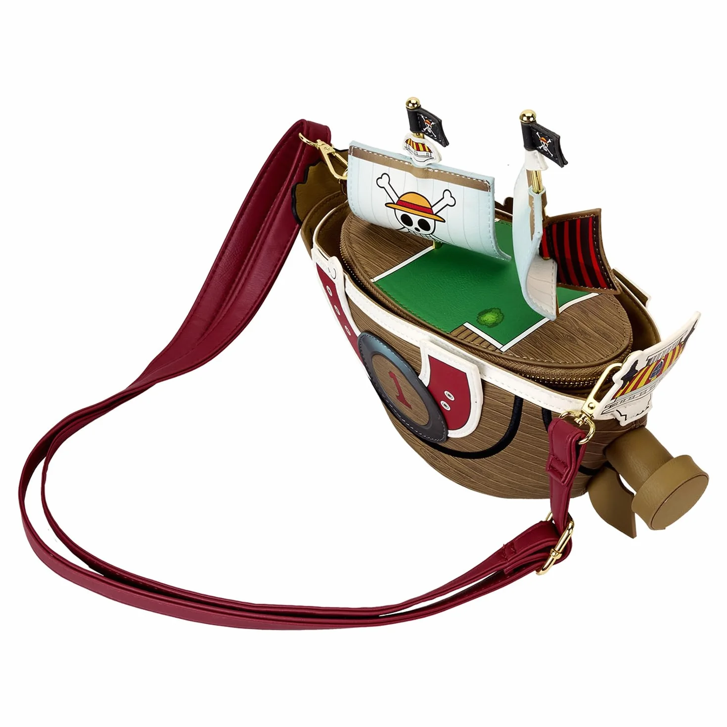 Loungefly Jednoczęściowa torba na ramię z figurką Thousand Sunny, rozmiar 7 cali, wielobarwny, 7-Inch, Nowoczesny