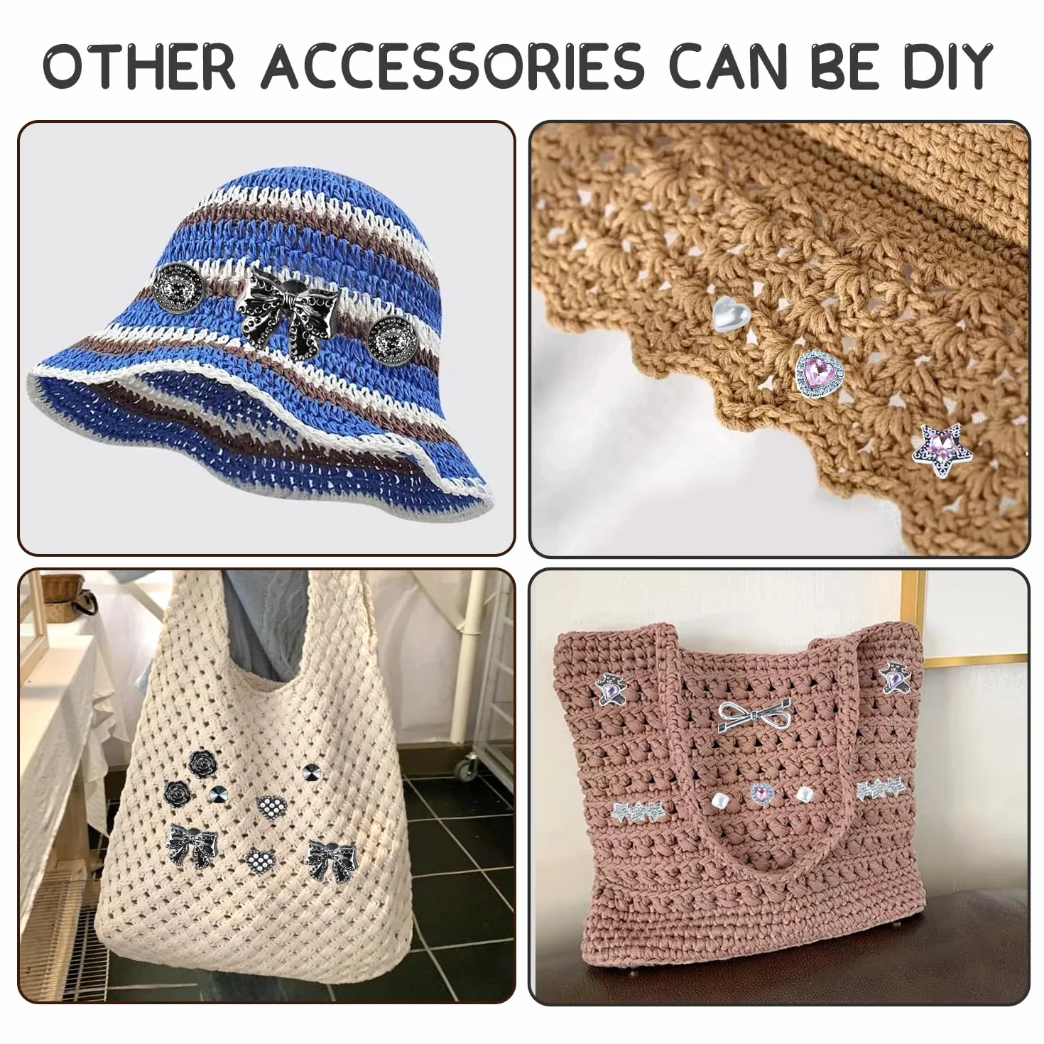 Crocs przypinki, przypinki do butów crocs, kokardka sznurówki charmy, odpinane zawieszki do butów, Crocs Pins dla dziewcząt, kobiet i dorosłych, dwa style: srebrny i czarny