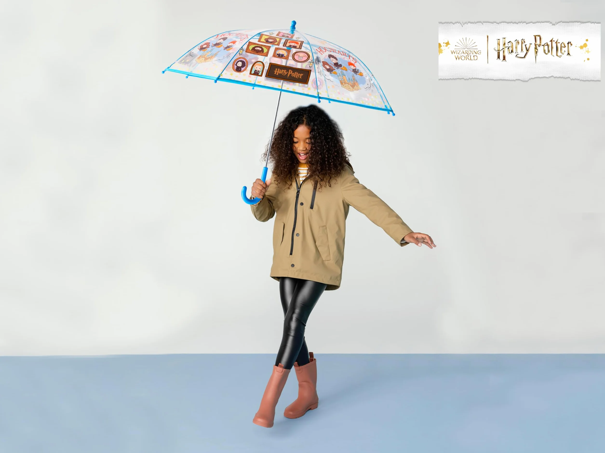 CyP Brands Harry Potter parasol przeciwdeszczowy dla chłopców i dziewcząt, przezroczysty, oficjalny produkt, Przezroczysty